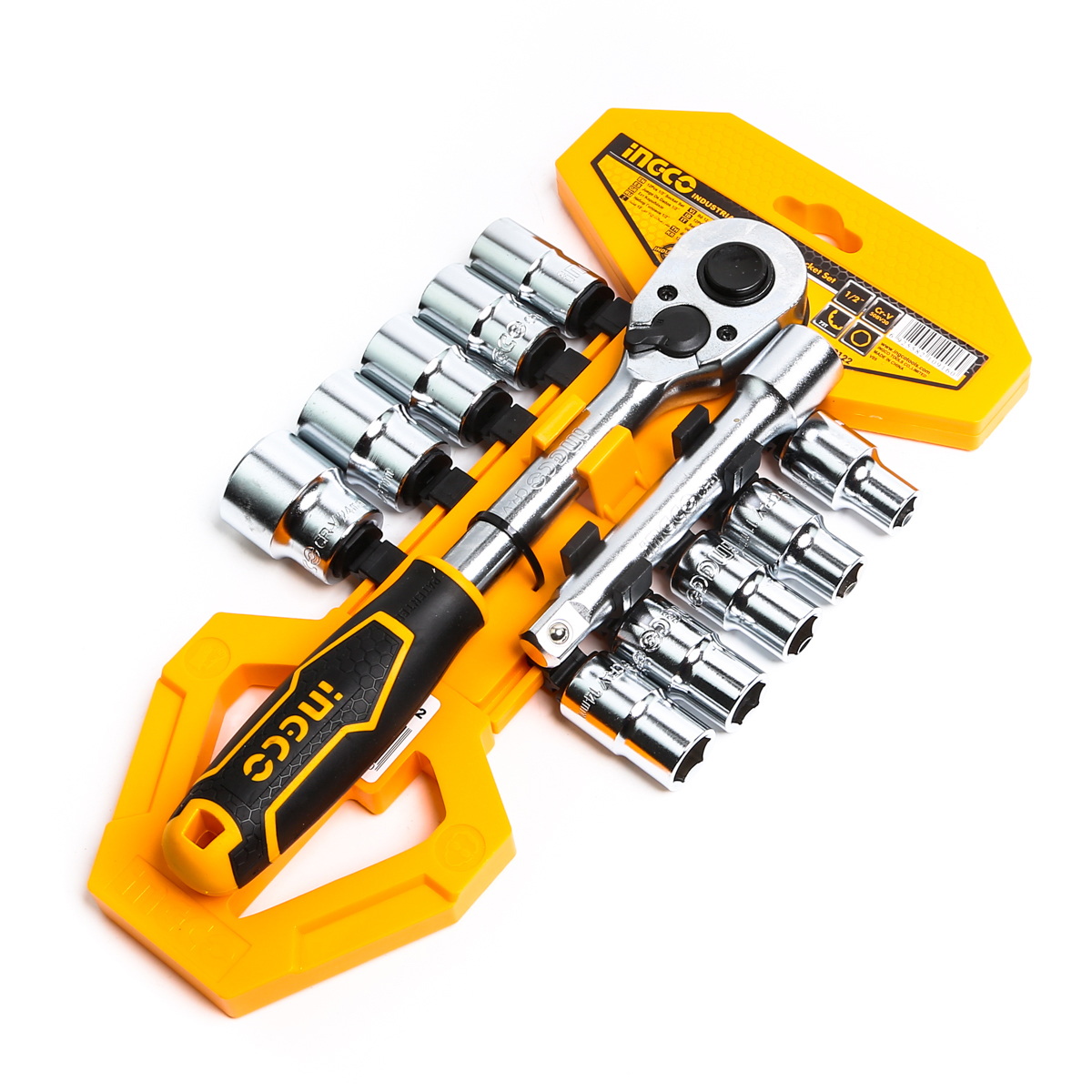 INGCO HKTS12122 ชุดลูกบ๊อกซ์+ด้ามขัน 1/2" 12 ชิ้น