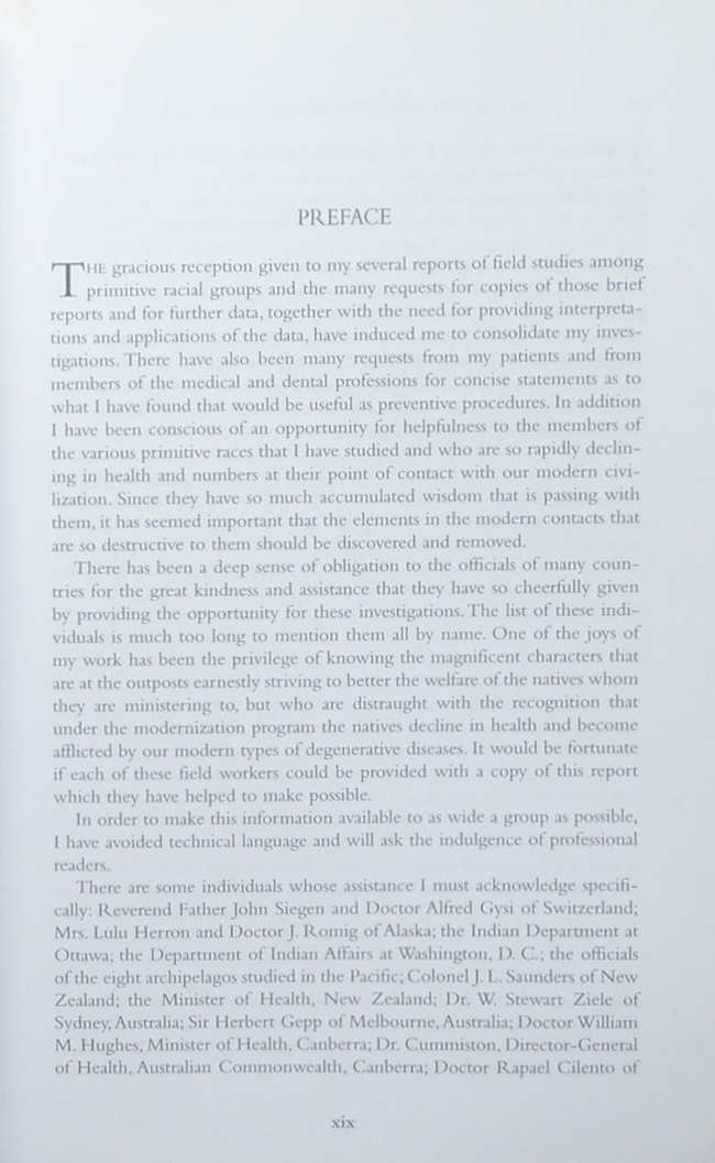 Nutrition and Physical Degeneration