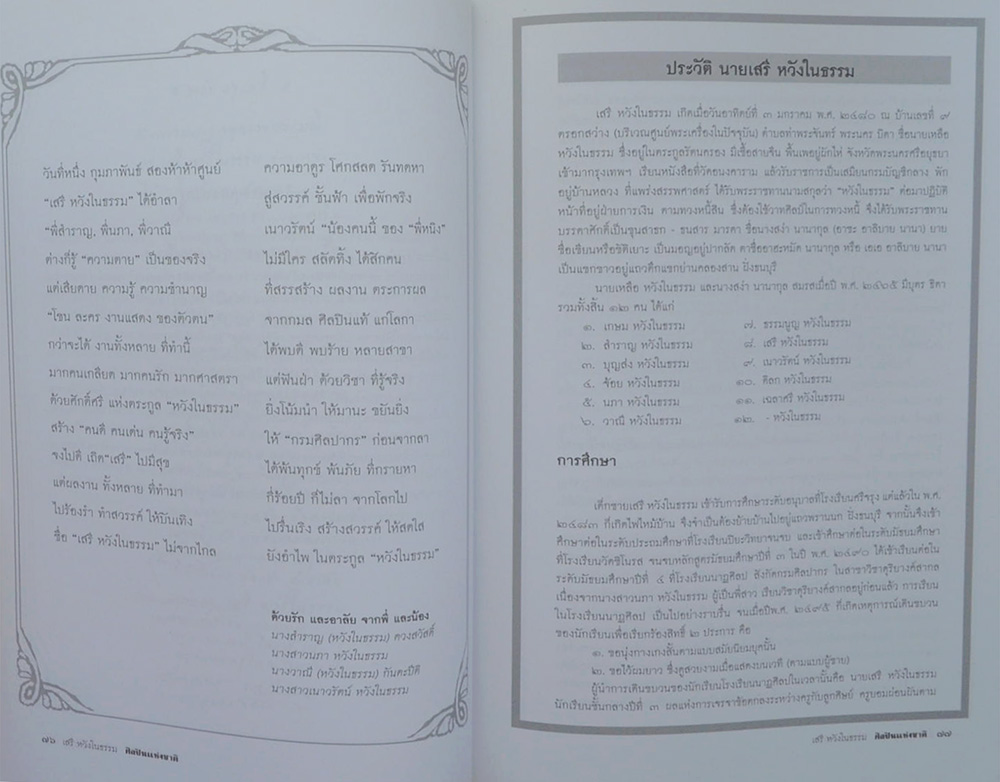 เสรี หวังในธรรม (ผลงานการประพันธ์)