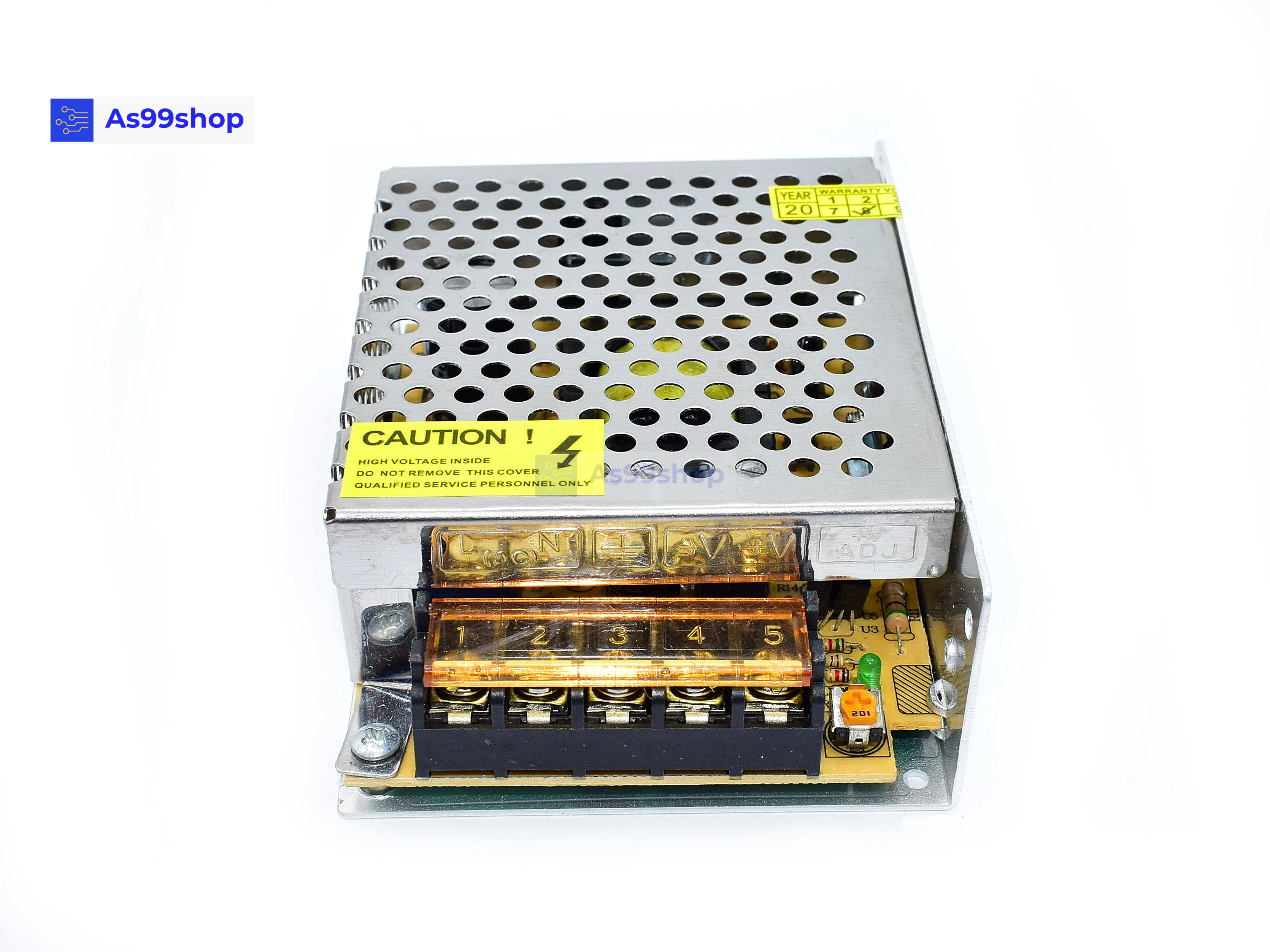 Switching Power Supply สวิตชิ่งเพาเวอร์ซัพพลาย 5V 5A 25W(สีเงิน) S-25-5