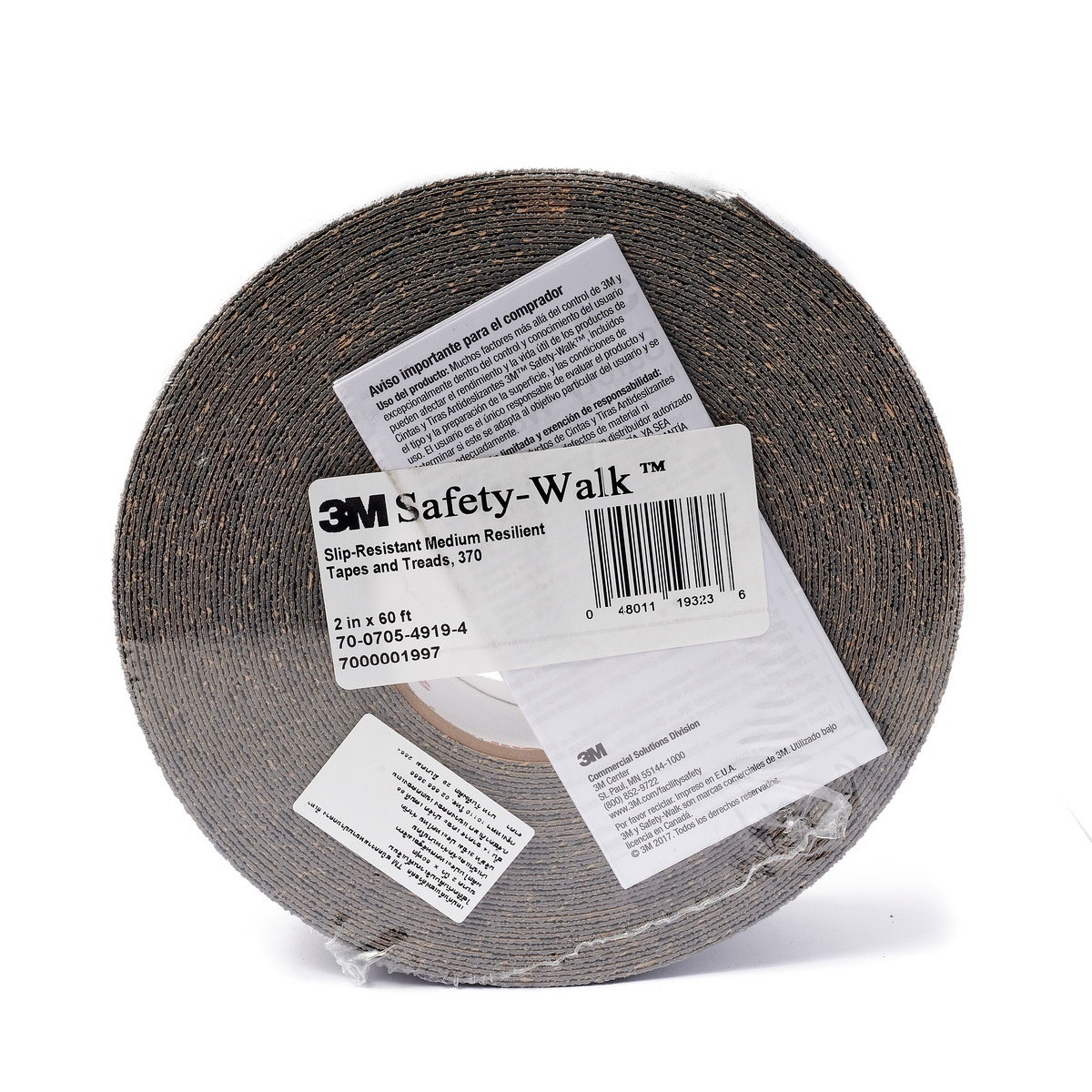 3M 370 เทปกันลื่นหยาบปานกลาง 2"x60FT สีเทา