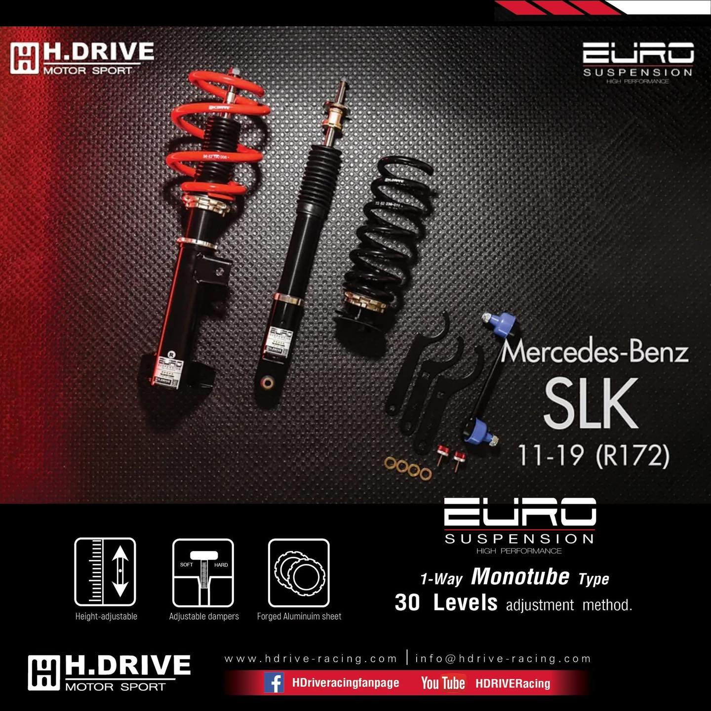 โช๊ค H.DRIVE รุ่น EURO SPEC เป็นโช๊คที่ถูกออกแบบ มาสำหรับ BENZ SLK