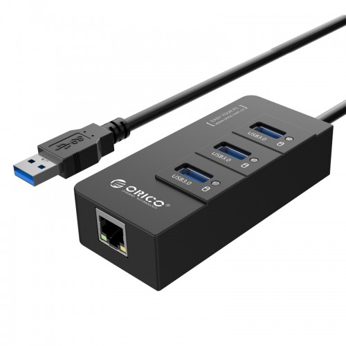 HR01-U3 3 Ports USB3.0 HUB+LAN