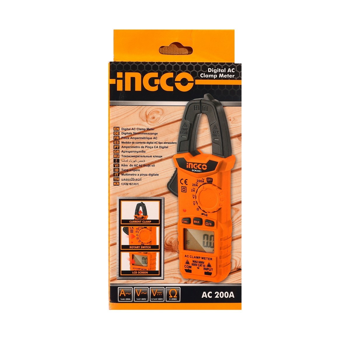 INGCO DCM2001 ดิจิตอลแคลมป์มิเตอร์ AC 200A