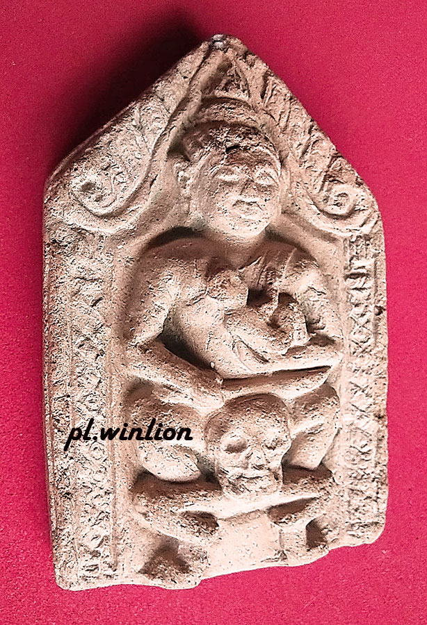 พระขุนแผนขี่โหงพราย หลังยันต์เฑาะว์ เนื้อดิน ยุคต้น หลวงพ่อกวย วัดโฆสิตาราม จ.ชัยนาท