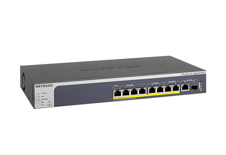 MS510TXPP 8-Port Multi-Gigabit Ethernet PoE+ Smart Switch with 2 Dedicated 10-Gigabit Uplink Ports (1 Copper/1 SFP+)
