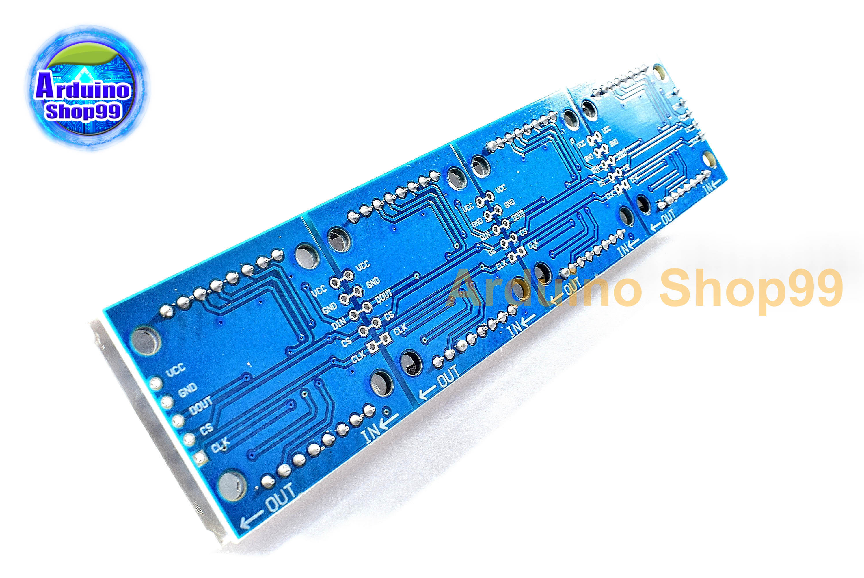 MAX7219 dot matrix module 4 in one display to send 5P line (H6A4) สีแดง (Red)