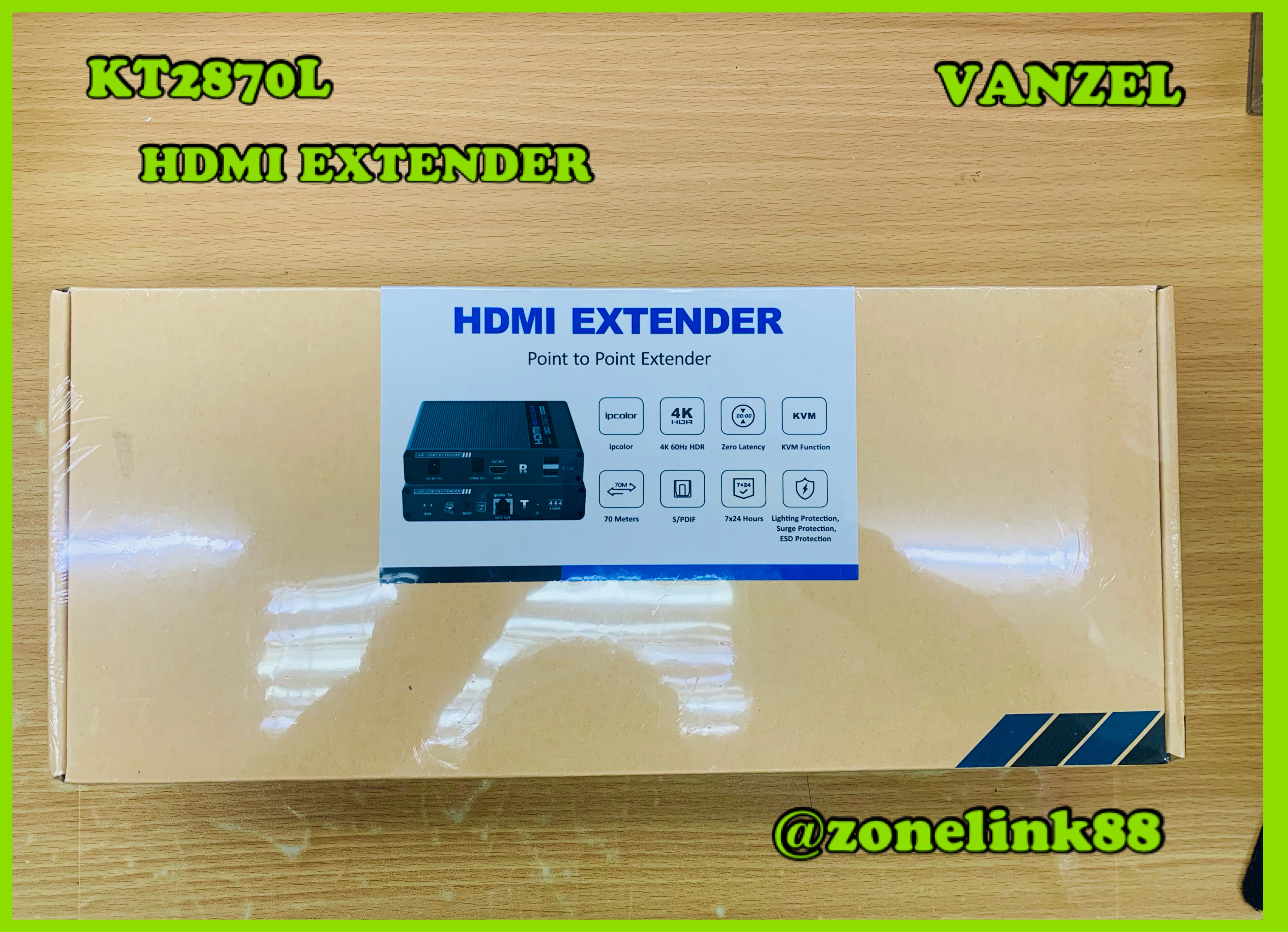 VANZEL KT2870L HDMI Extender KVM ขยายสัญญาณระยะไกล 70 เมตร ควบคุมอุปกรณ์ต้นทางด้วย จอ เม้าส์ คีย์บอร์ด ชุดเดียว