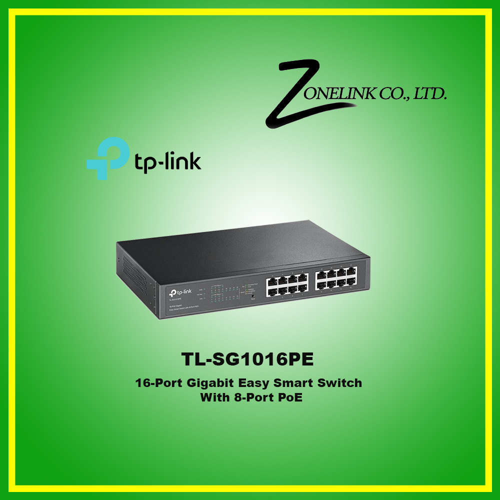 TL-SG1016PE 16-Port Gigabit Easy Smart PoE Switch with 8-Port PoE+
