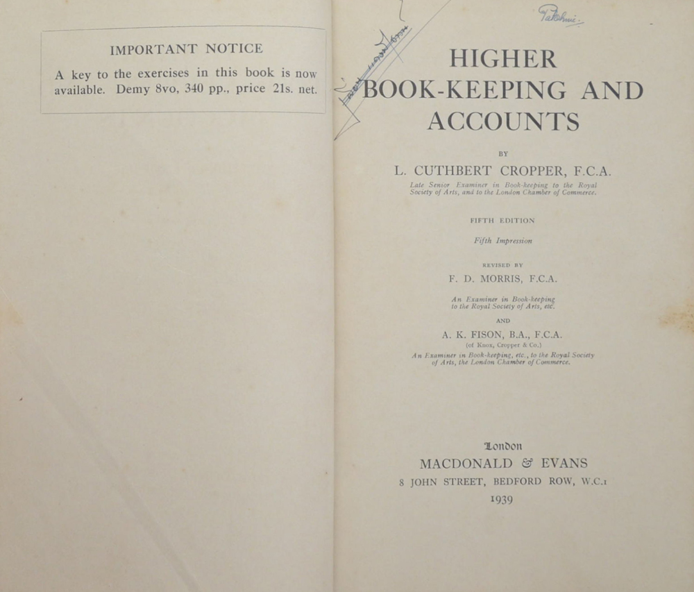 HIGHER BOOK-KEEPING AND ACCOUNTS