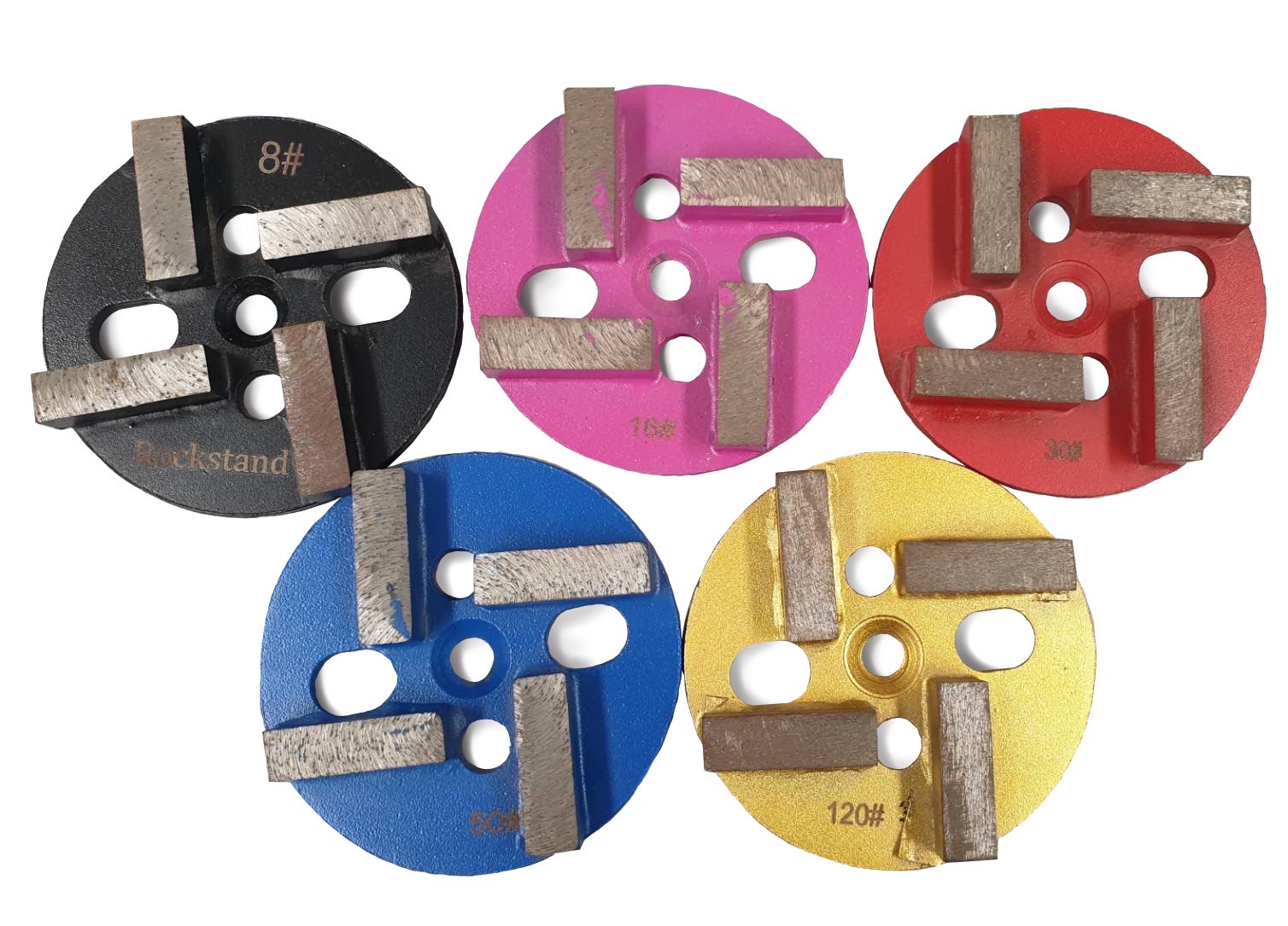 ใบเหล็ก 4 นิ้ว 4 ปุ่มเหลี่ยม / Diamond metal bond 4" (4 Square) #16,#30.#120