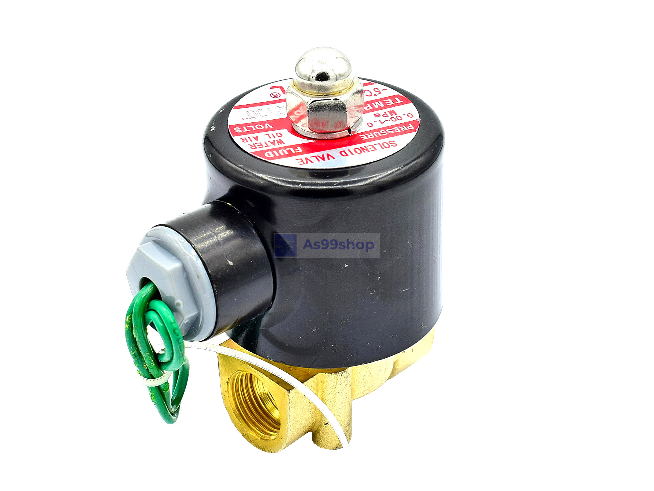 Solenoid Valve โซลินอยด์วาล์วทองเหลือง NC ปกติปิด 3/8" 12VDC