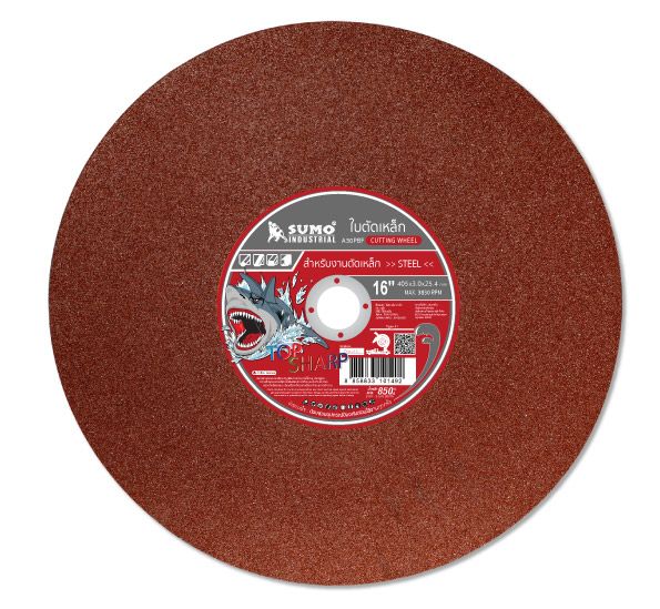 SUMO ใบตัดไฟเบอร์ 16"x3x25.4 สีแดง (TOP SHARP) (25ใบ/กล่อง)