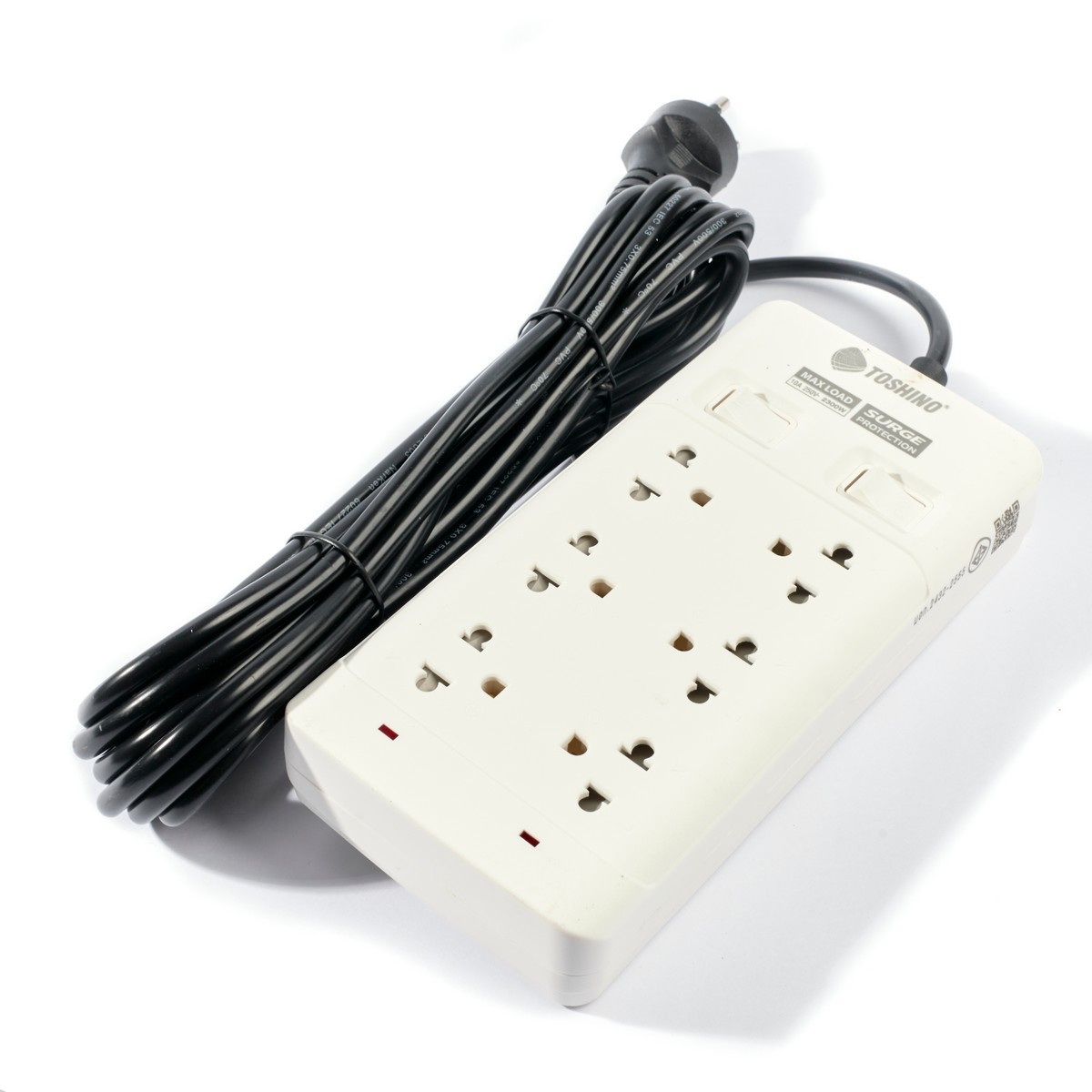 TOSHINO SOD-65 ปลั๊กพ่วง 6ช่อง/ 2สวิตซ์/ 5เมตร 10A/2300W