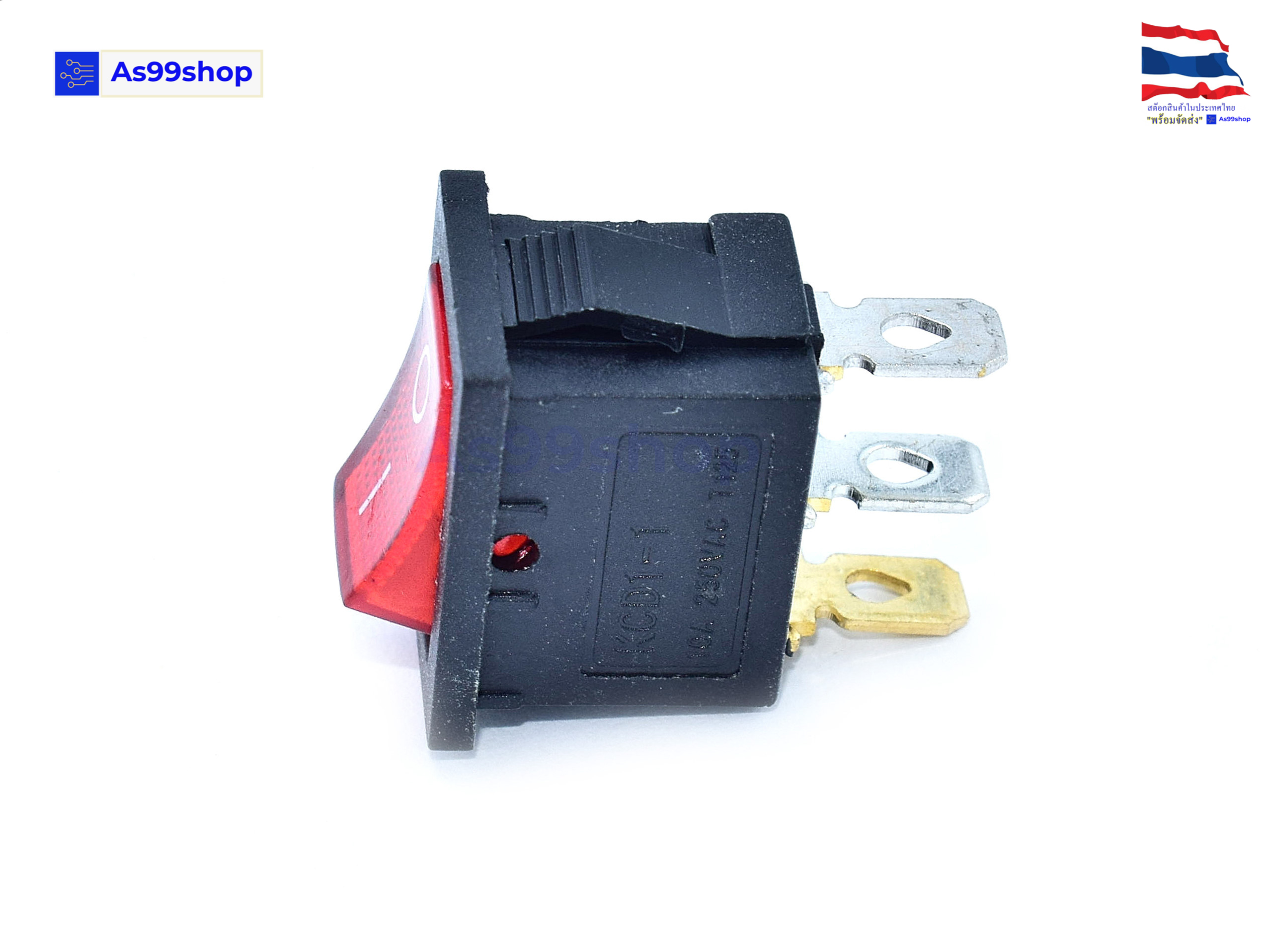 KCD1-1 Switch 3 Pin 10A 250V Red( 2 ตัว)