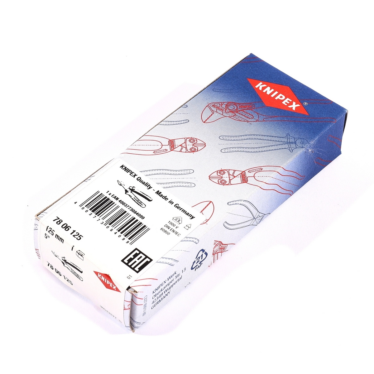 KNIPEX 78 06 125 คีมตัดอิเล็กทรอนิกส์ รุ่น Super Knips ด้าม VDE 125mm ป้องกันไฟฟ้า 1000V