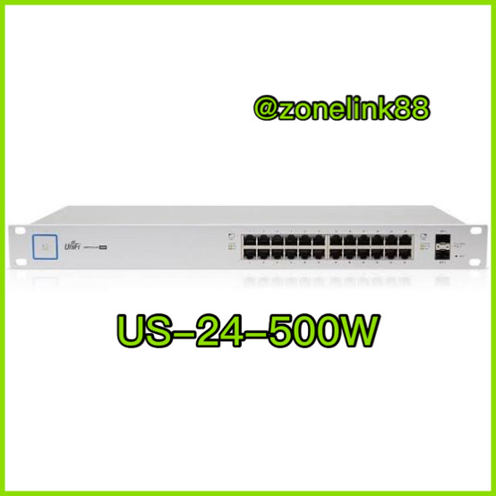 UBiQUiTi UniFi Switch 24-500W (US-24-500W) - 24-Port 1000 Mbps L2 + 2 SFP (500W 802.3af/at + 24 VDC Passive) Managed PoE+ Gigabit Switch with SFP, Rackmount