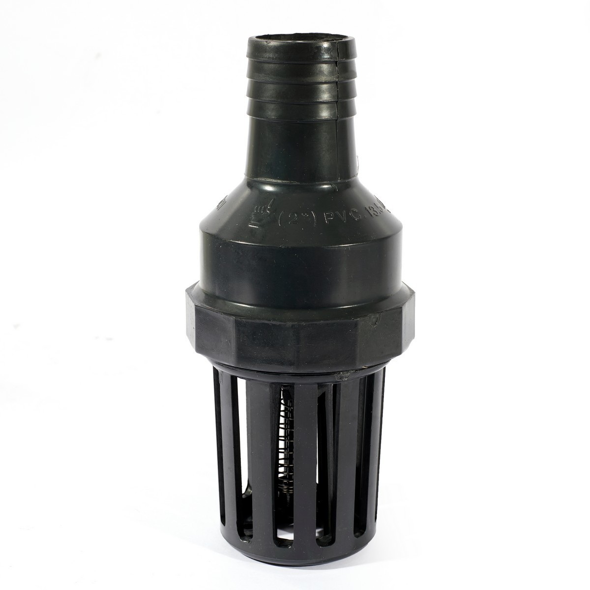 ฟุตวาล์ว / หัวกระโหลก PVC สวมสาย ลิ้นน้ำไทย สีดำ 2"