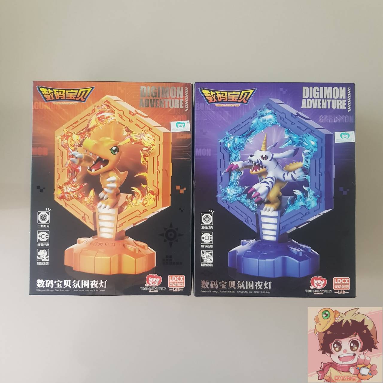 Toei Animation Bandai X LDCX LAB - Digimon Adventure The partner Digimon LED Lamp Agumon , Gabumon(Licensed)ดิจิม่อน