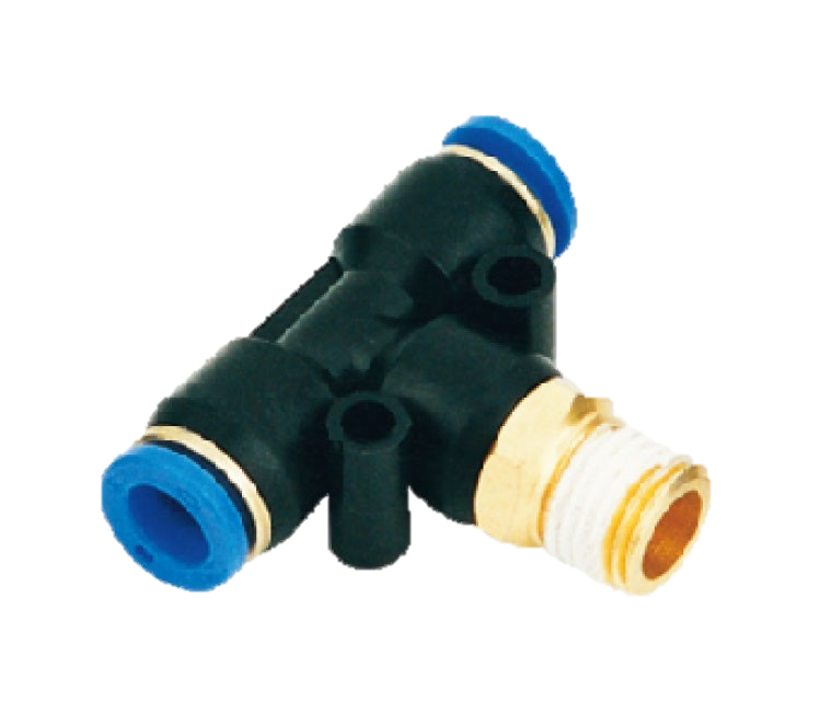 SPB - ข้อต่อเสียบสายลม 3 ทางเกลียวกลาง SPB