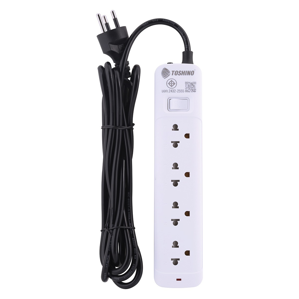 TOSHINO SO-45 ปลั๊กพ่วง 4ช่อง/ 1สวิตซ์/ 5เมตร 10A/2300W