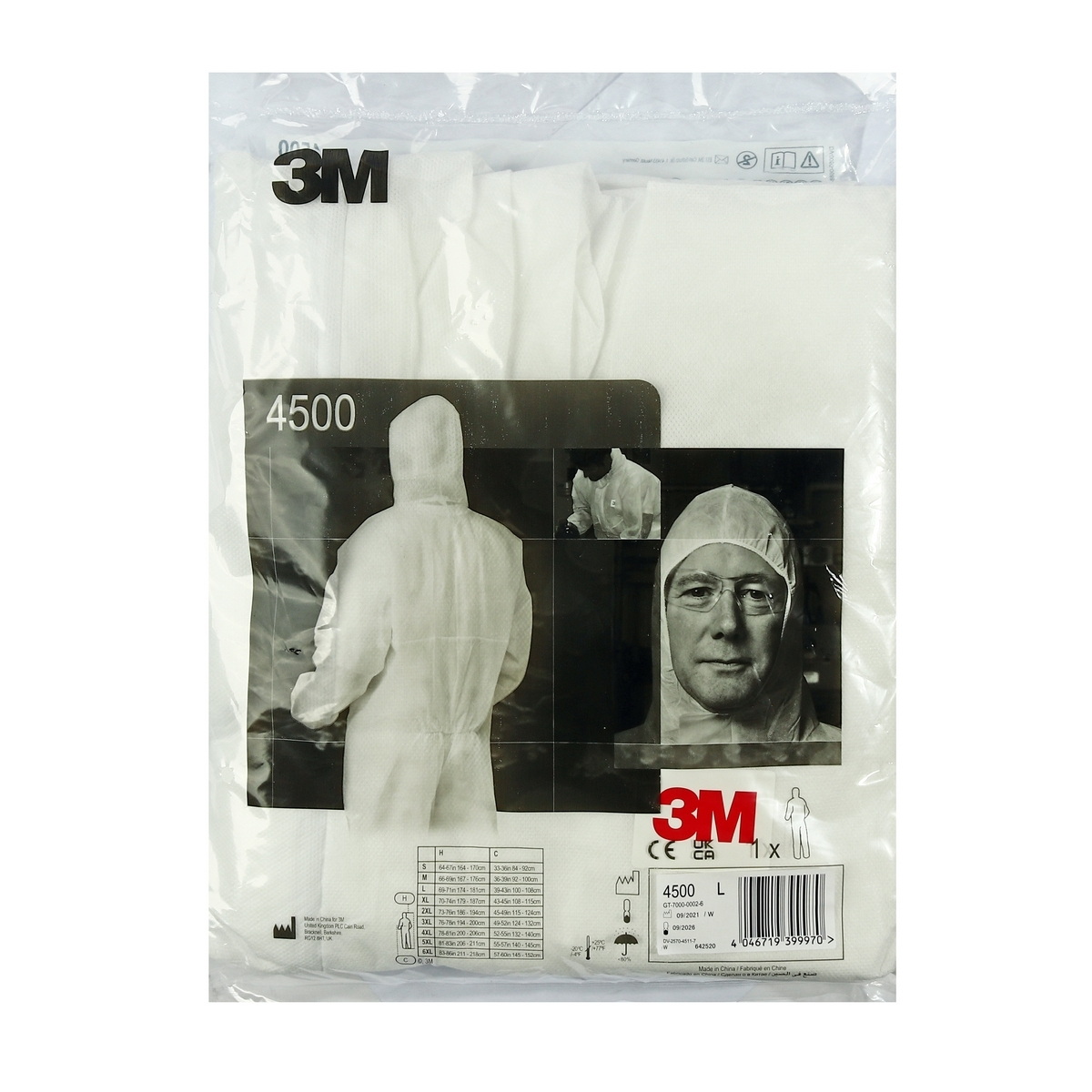 3M รุ่น 4500 ชุดป้องกันฝุ่นทั่วไป ไซส์ M,L,XL