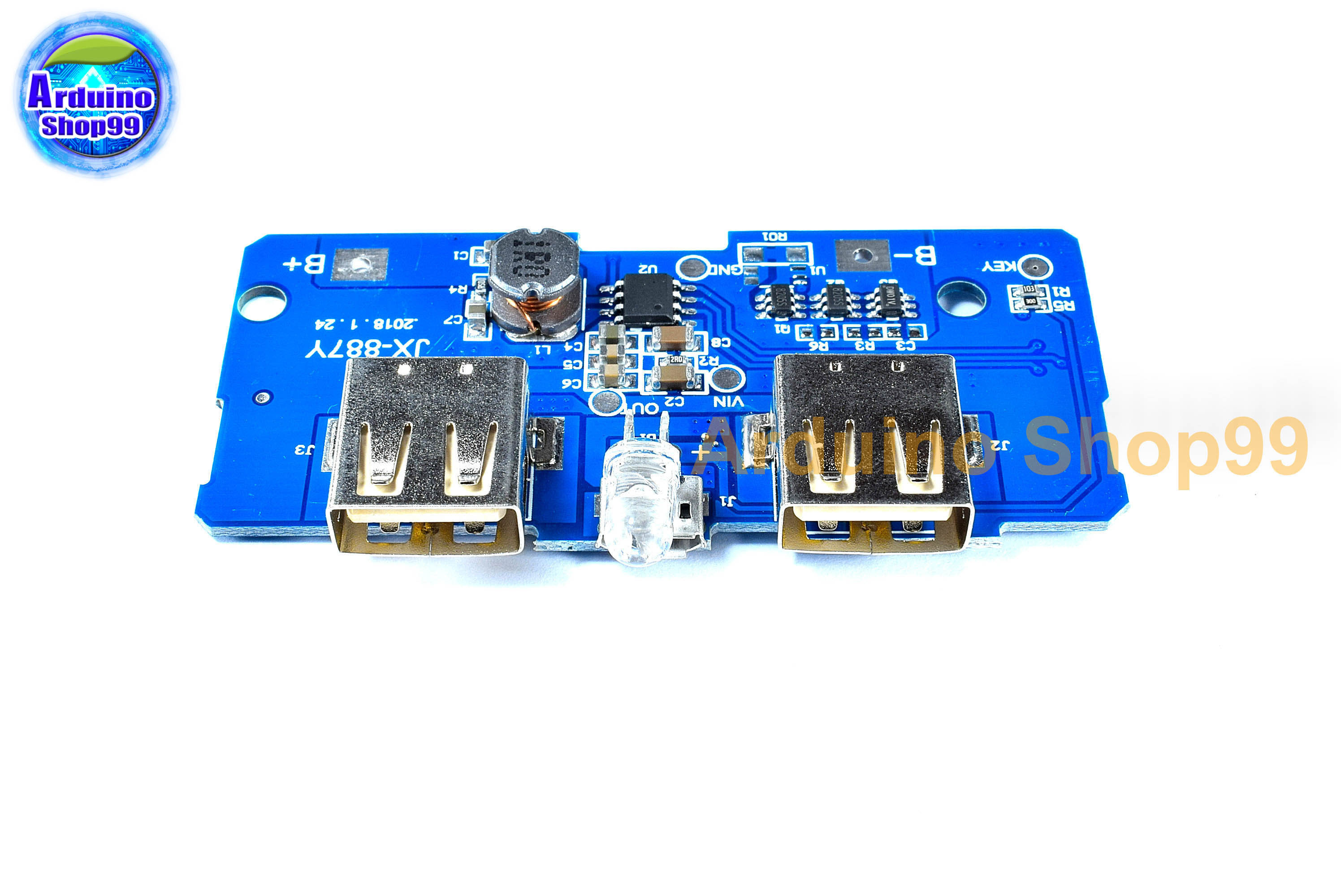 18650 Dual Micro USB 3.7V to 5V 2A Boost Mobile Power Bank