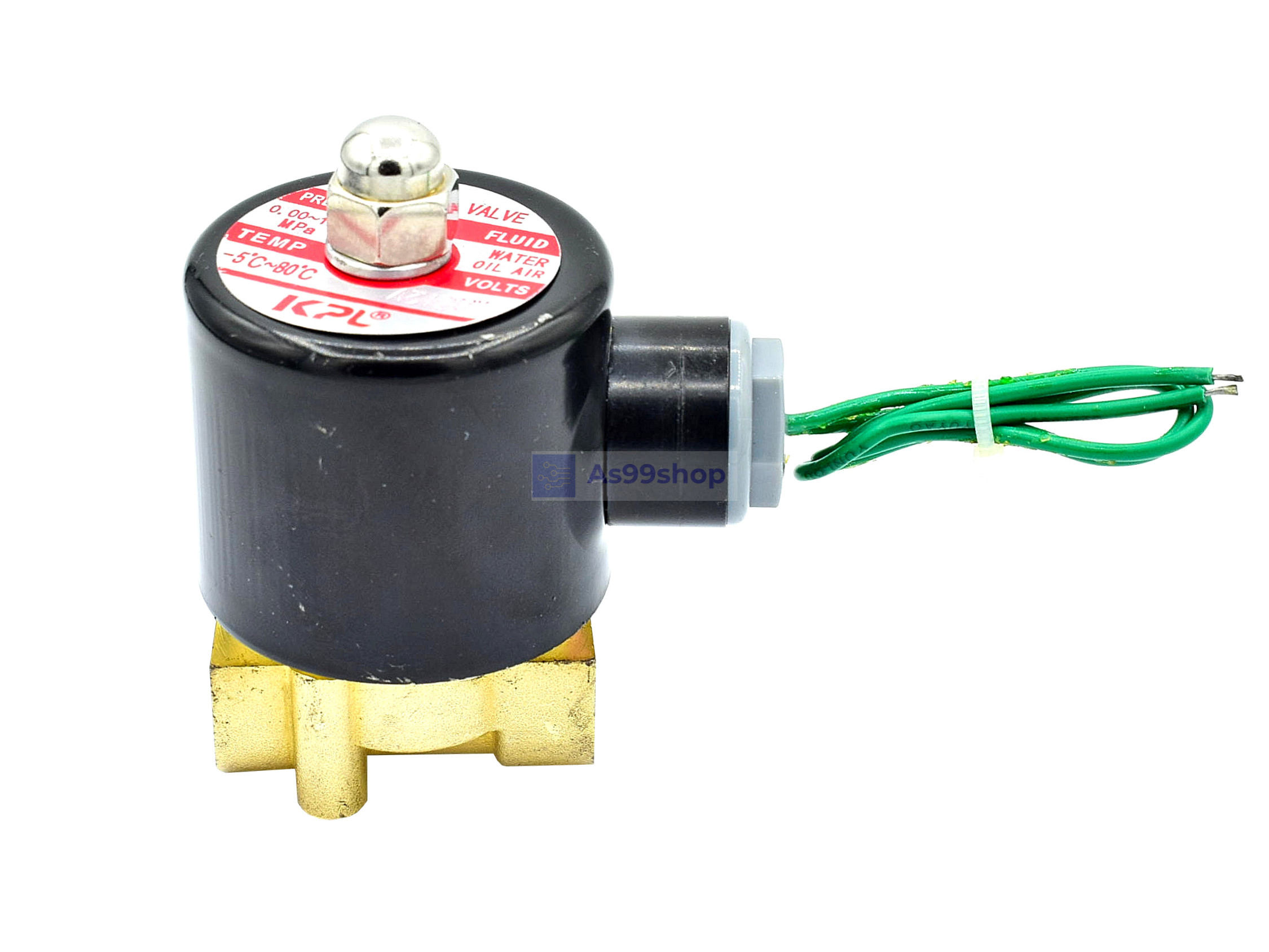 Solenoid Valve โซลินอยด์วาล์วทองเหลือง NC ปกติปิด 3/8" 12VDC
