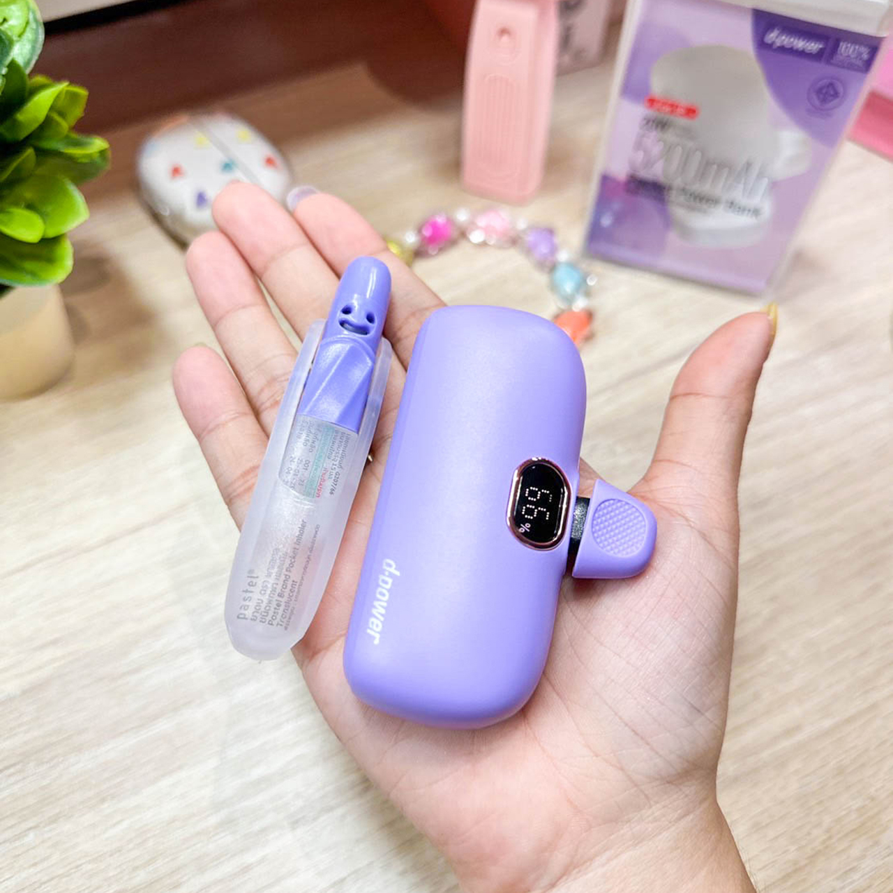 d-power พาวเวอร์เเบงค์ รุ่น S28 ความจุ 5200mAh ชาร์จเร็ว PD20W มีปลั๊กชาร์จในตัว (มอก.2879-2560) รับประกัน 1 ปี