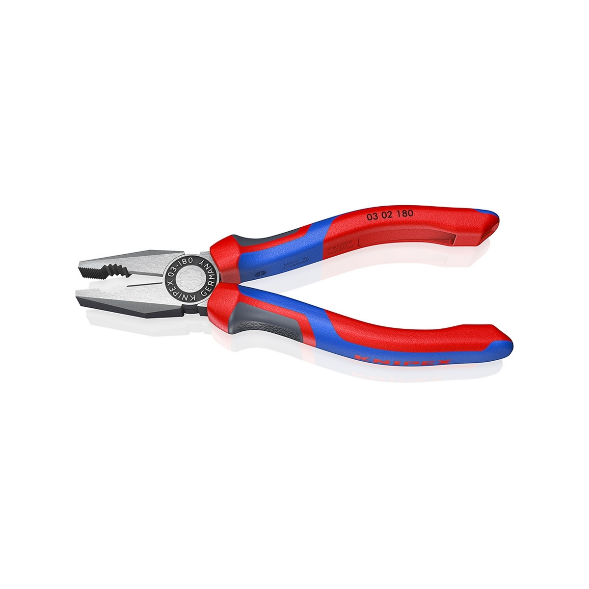 KNIPEX 03 02 180 คีมอเนกประสงค์ เคลือบดำ ด้ามพลาสติกหนา 180mm