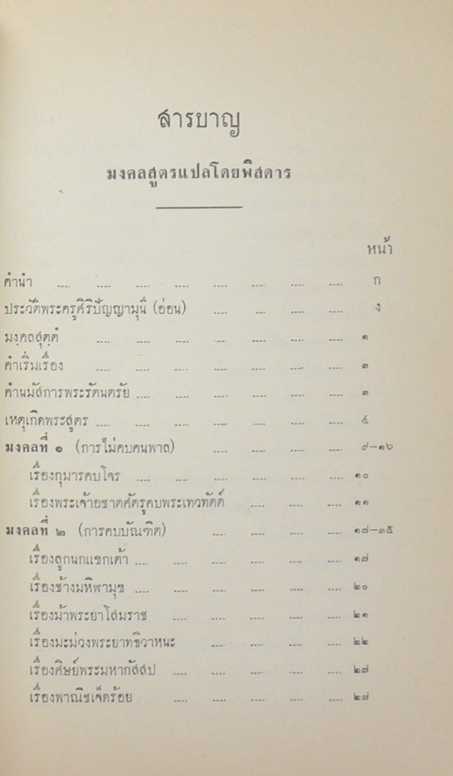 มงคลสูตรแปลโดยพิสดาร สำนวนเทศนา ของ พระศิริปัญญามุนี (อ่อน)