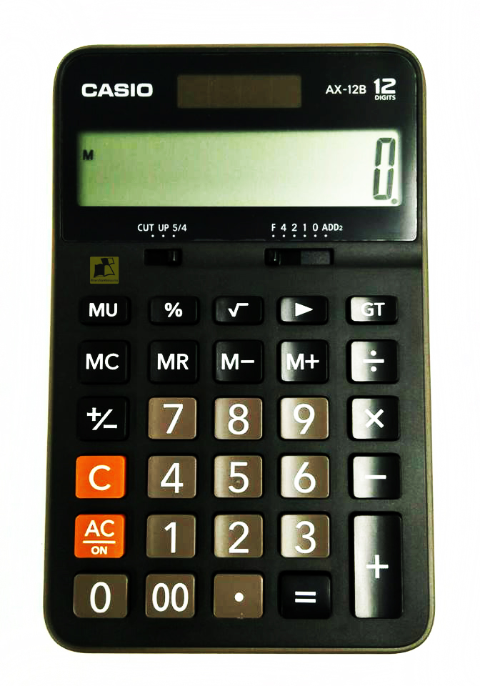 เครื่องคำนวณเลข CASIO รุ่น AX-12B จำนวน 12 หลัก