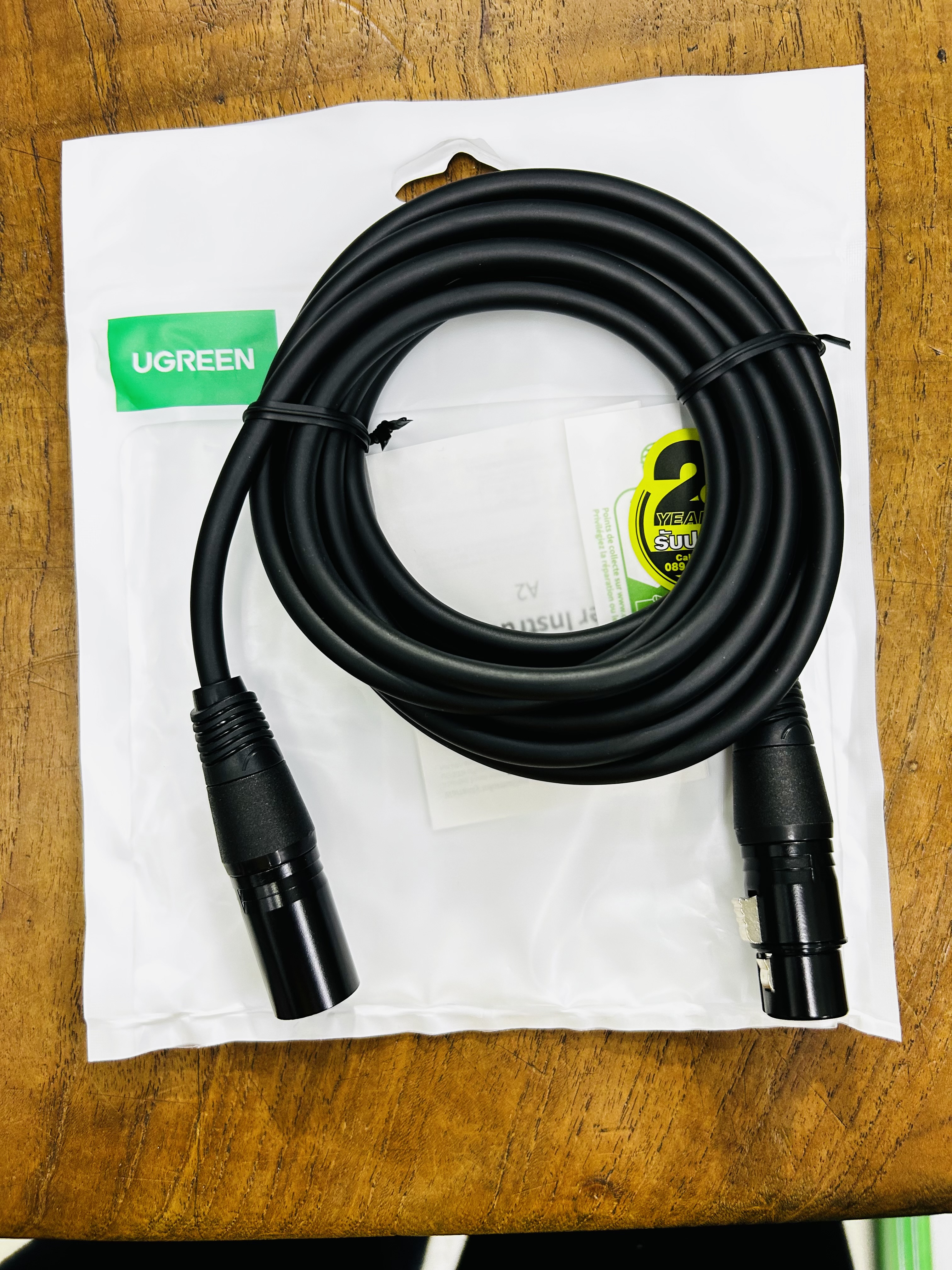 UGREEN 20711 Connon Male to Female Microphone Extension Audio Cable 3m.