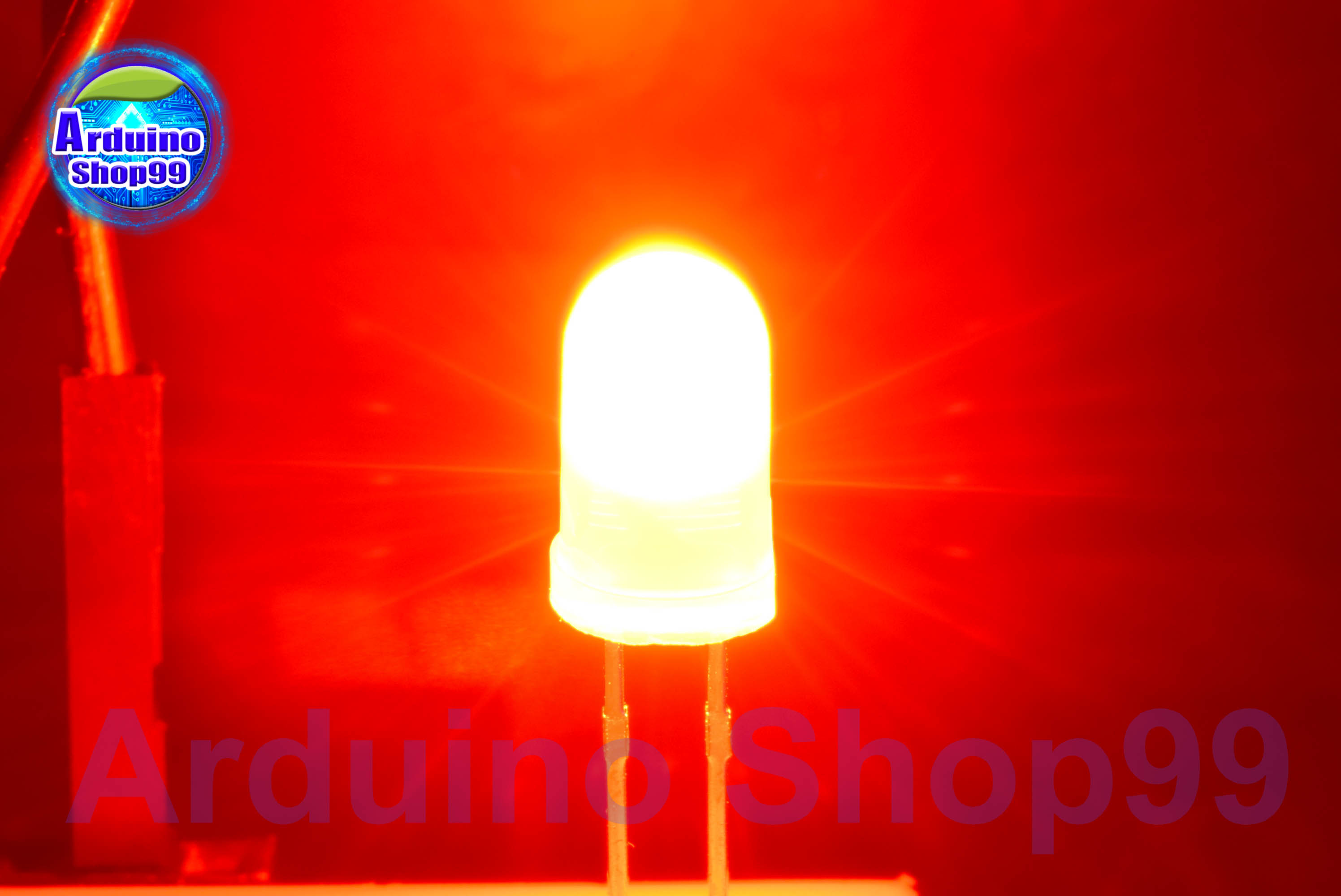 LED 5mm Red(สีแดง) 1 ชุด 5 ตัว