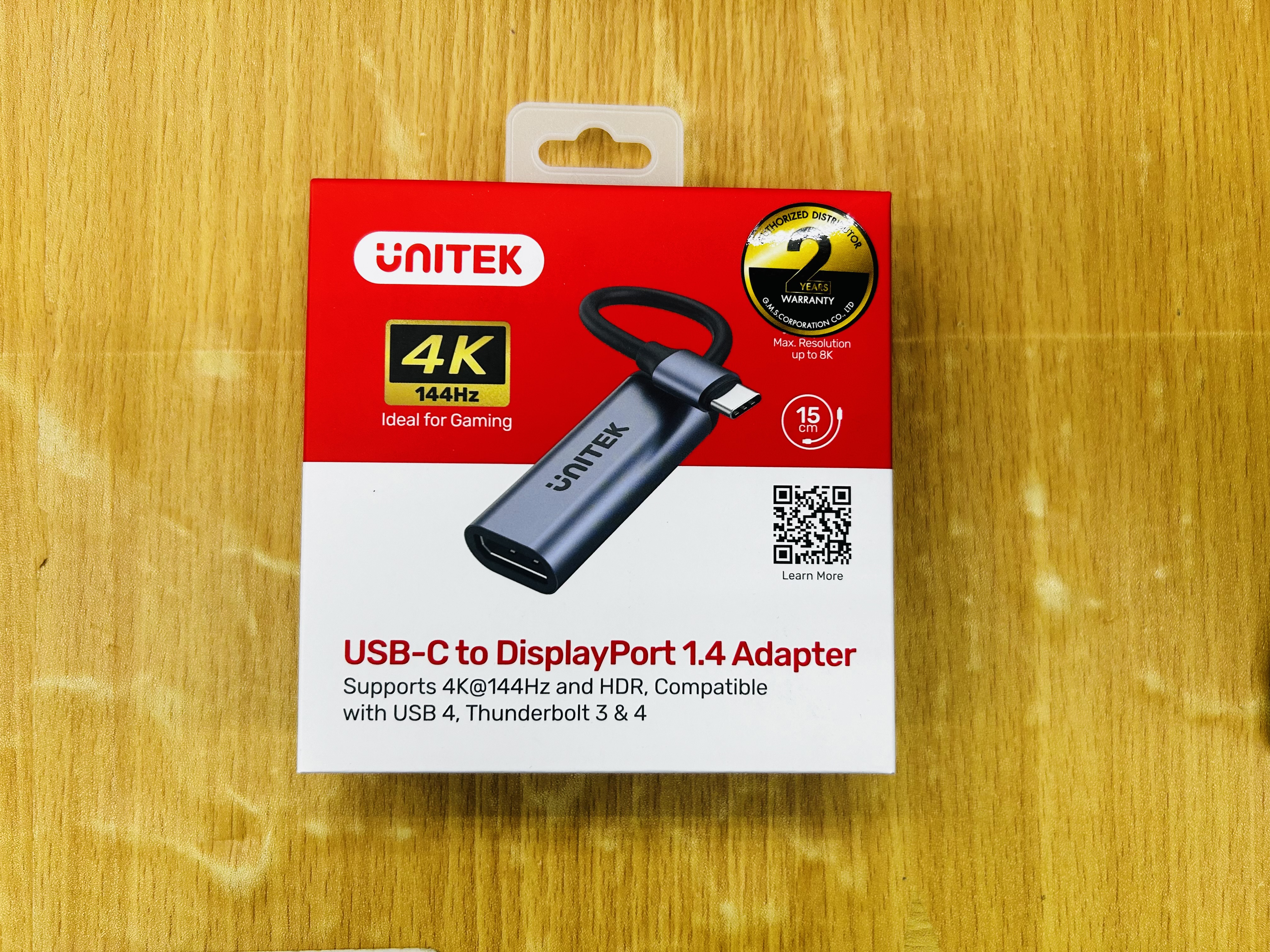 Unitek V1415A USB-C to Display Port 1.4 Adapter Support 4K@144Hz and HDR,Compatible with USB 4,Thunderbolt 3&4