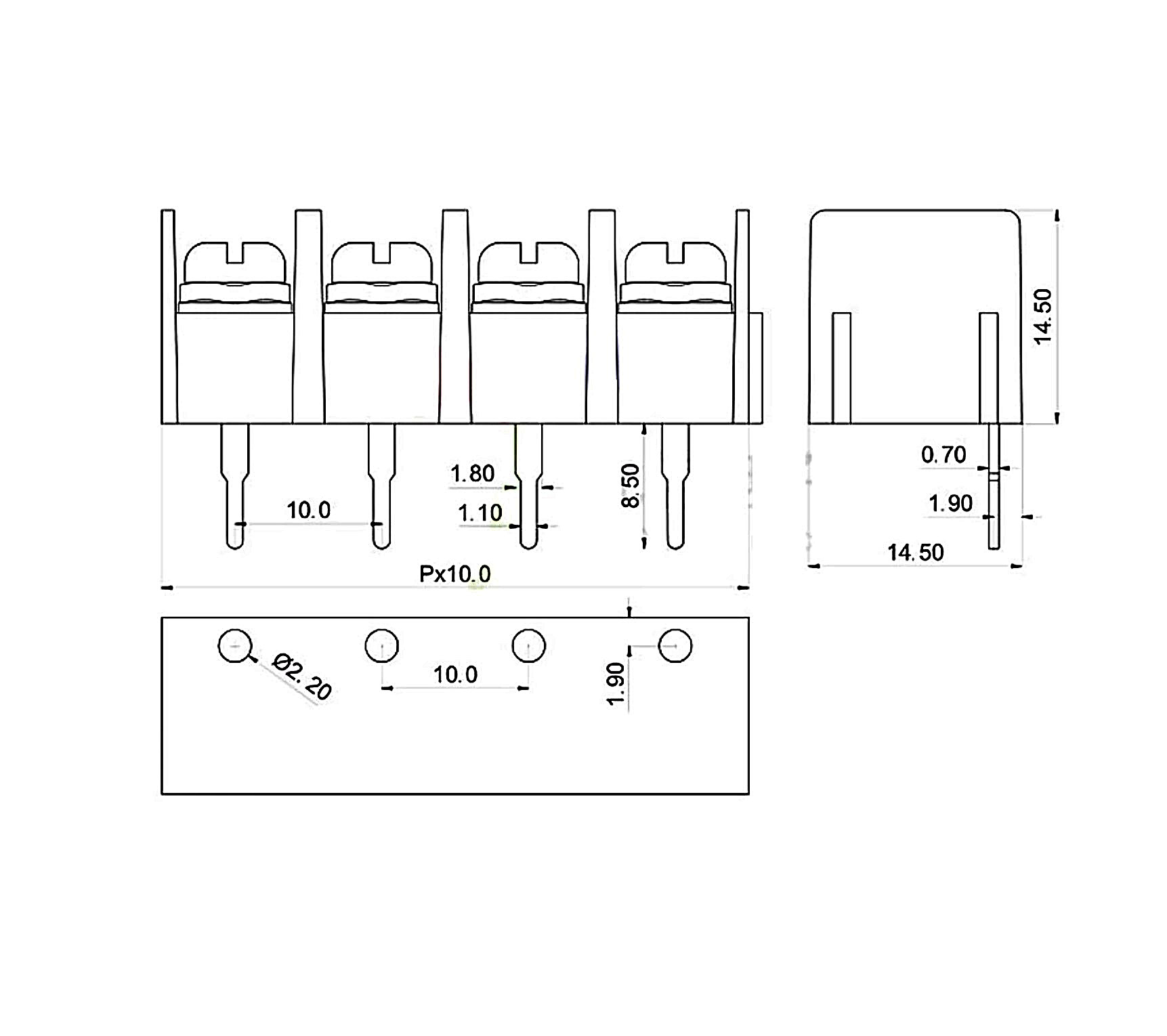 KF1000-4P PCB Screw Terminal block connector (จำนวน 1 ชิ้น)