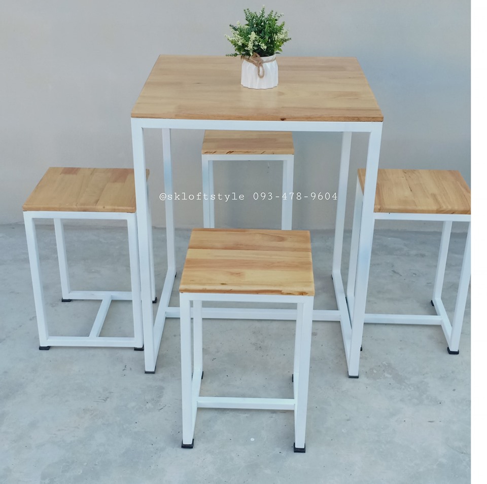 ชุดโต๊ะเล็ก 60x60 สีขาว