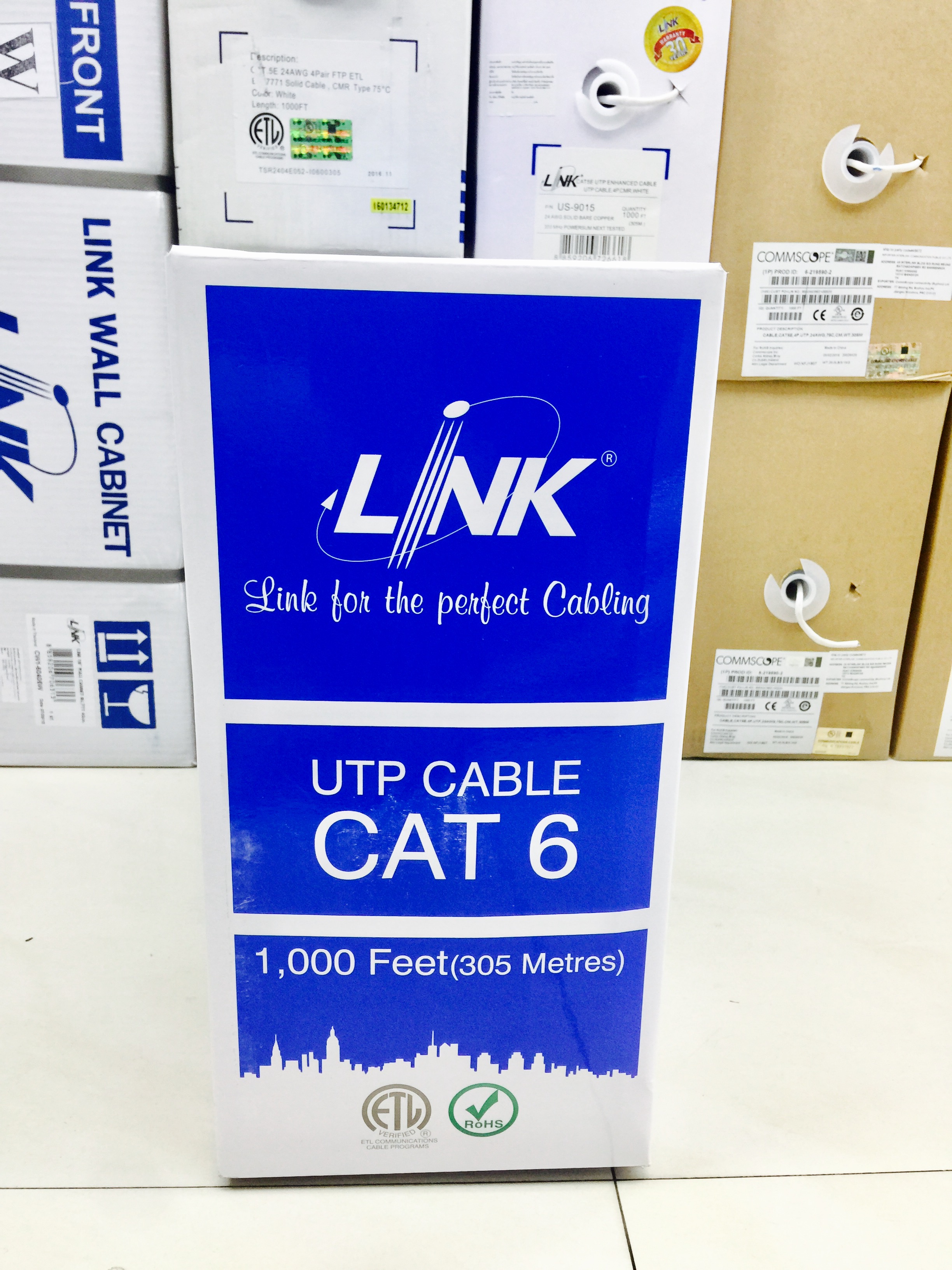 US-9116 UTP Cable Cat6 600MHZ CMR,WHITE,305m.
