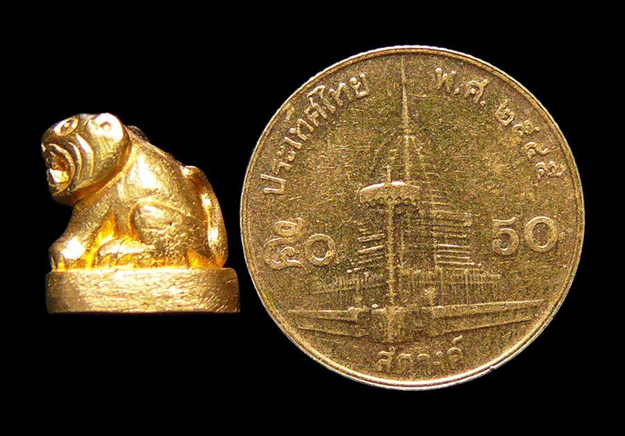 เสือจิ๋วเนื้อทองเหลือง หลวงพ่อเพี้ยน วัดเกริ่นกฐิน จ.ลพบุรี ตอกโค้ด วฐ.