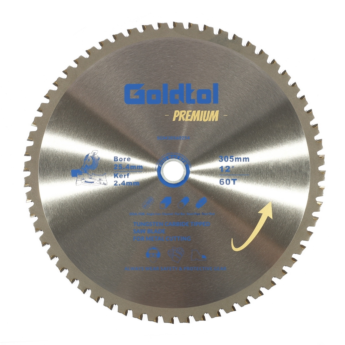 Goldtol ใบเลื่อยวงเดือน ตัดเหล็ก 12"x60T