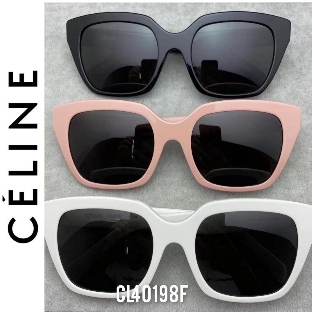 พร้อมส่ง (h) (o) (t)🔥🔥🔥 น้องใหม่ มาแรง🔥🔥🔥Celine CL40198F Size : 56-21-145 mm Color : black, pink, white อุปกรณ์ครบเซทตามแบรนด์ : Full set คะ เน้นอุปกรณ์แจ้งด้วยนะคะ เพราะสินค้าแต่ละล็อตเซทใหม่ๆจะอัพเดทมาไวมา