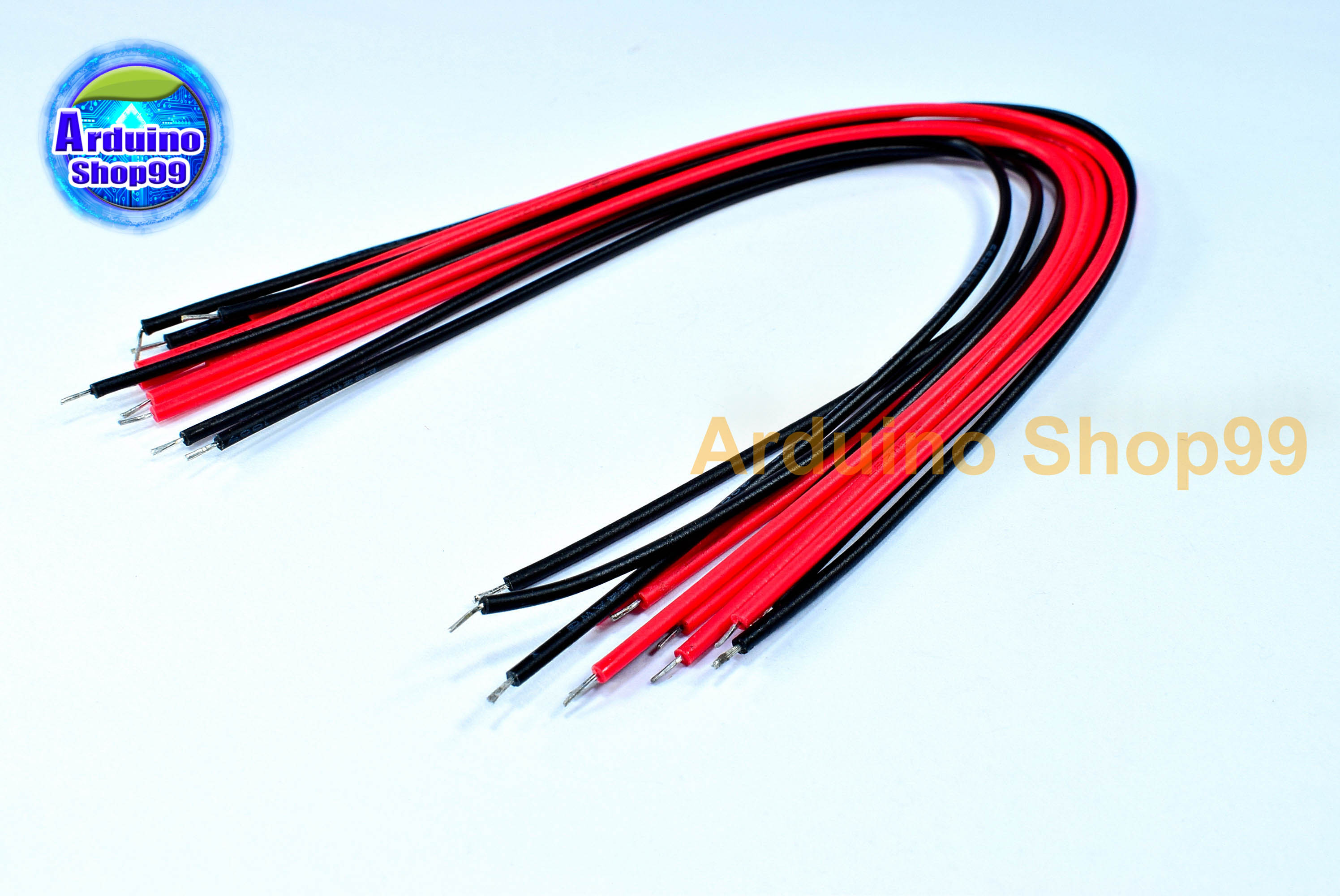 สายไฟสีดำ 6 เส้น สีแดง 6 เส้น ยาว 20 cm. (หัวชุบตะกั่วพร้อมบัดกรี)