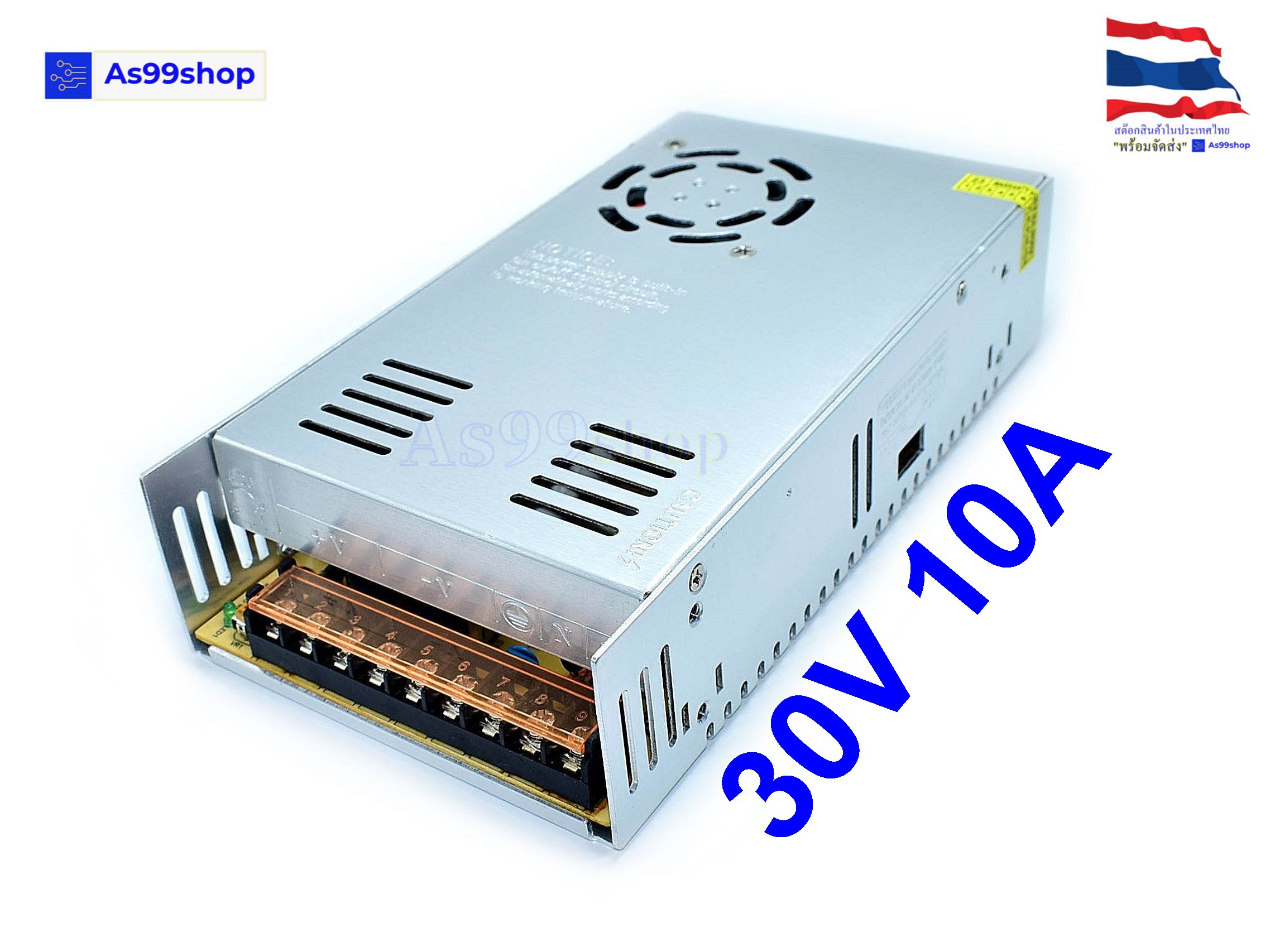 สวิตชิ่งเพาเวอร์ซัพพลาย Switching Power Supply 30V 10A 300W(สีเงิน) S-300-30