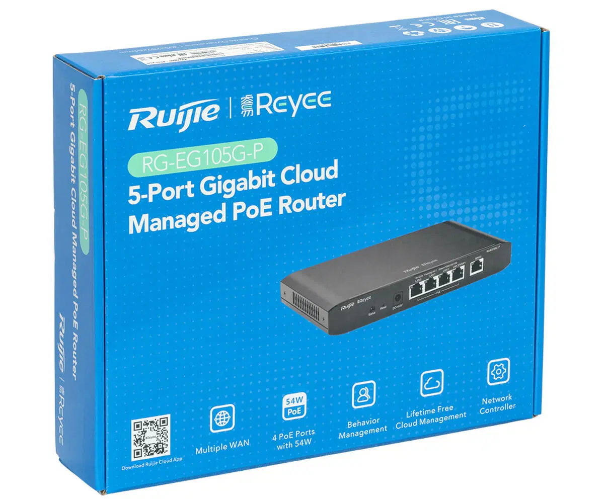 RG-EG105G-P Cloud Managed Router 2 Wan 100 Concurrent, POE