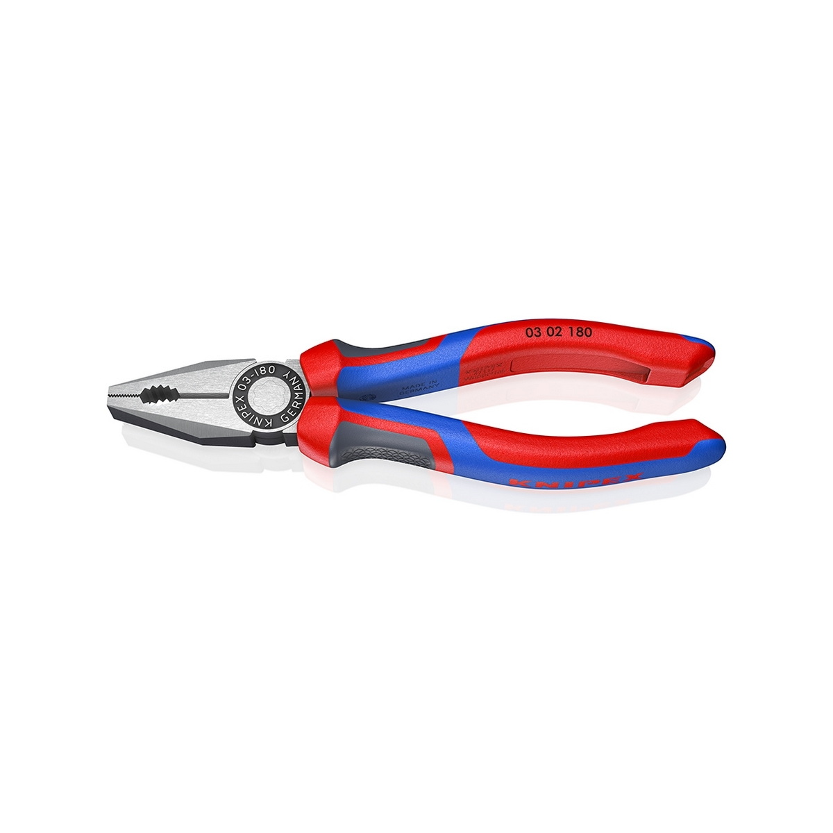 KNIPEX 03 02 180 คีมอเนกประสงค์ เคลือบดำ ด้ามพลาสติกหนา 180mm
