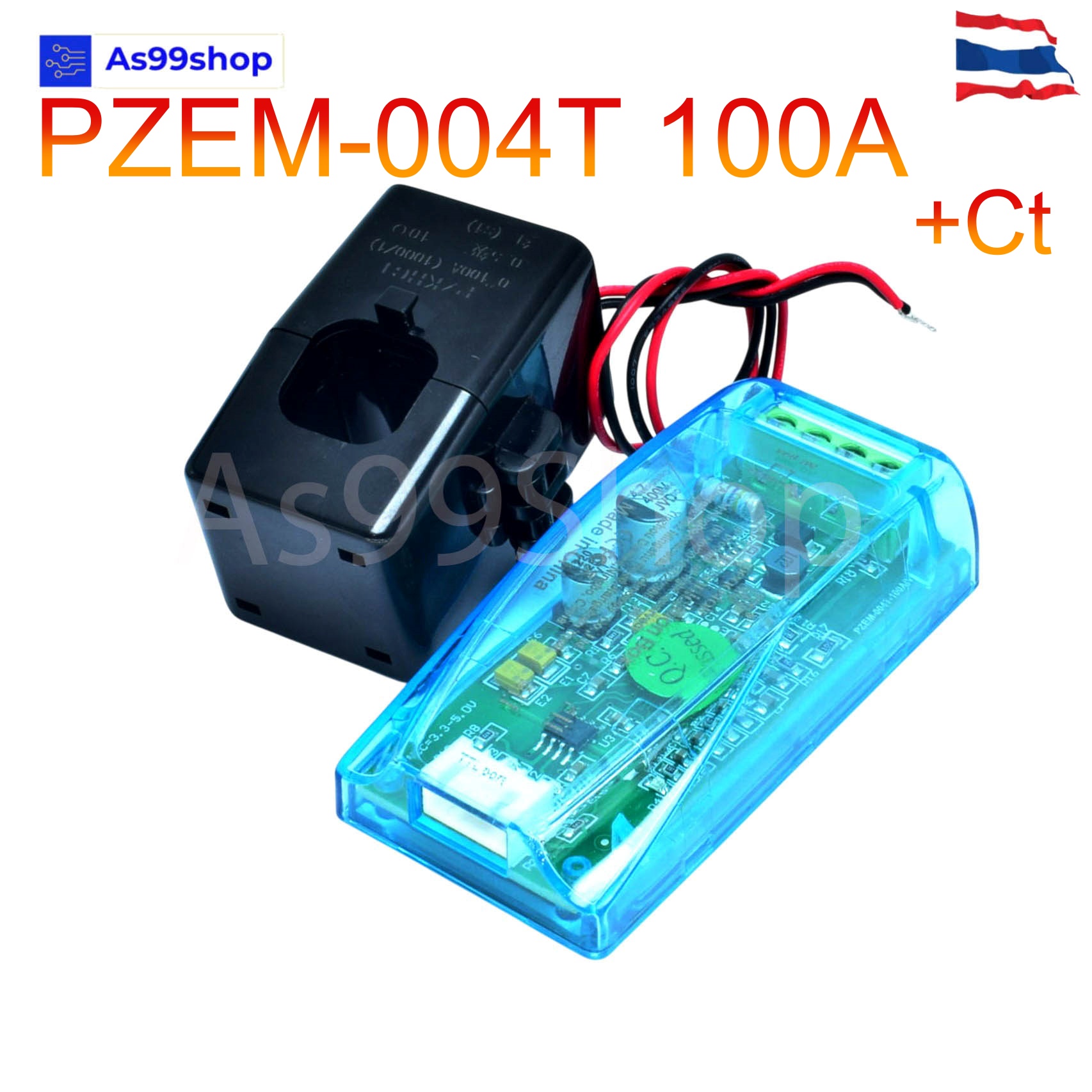 PZEM-004T 100A AC Digital Power Energy Meter Module โมดูลวัดการใช้พลังงานไฟฟ้า+CT Close&Open