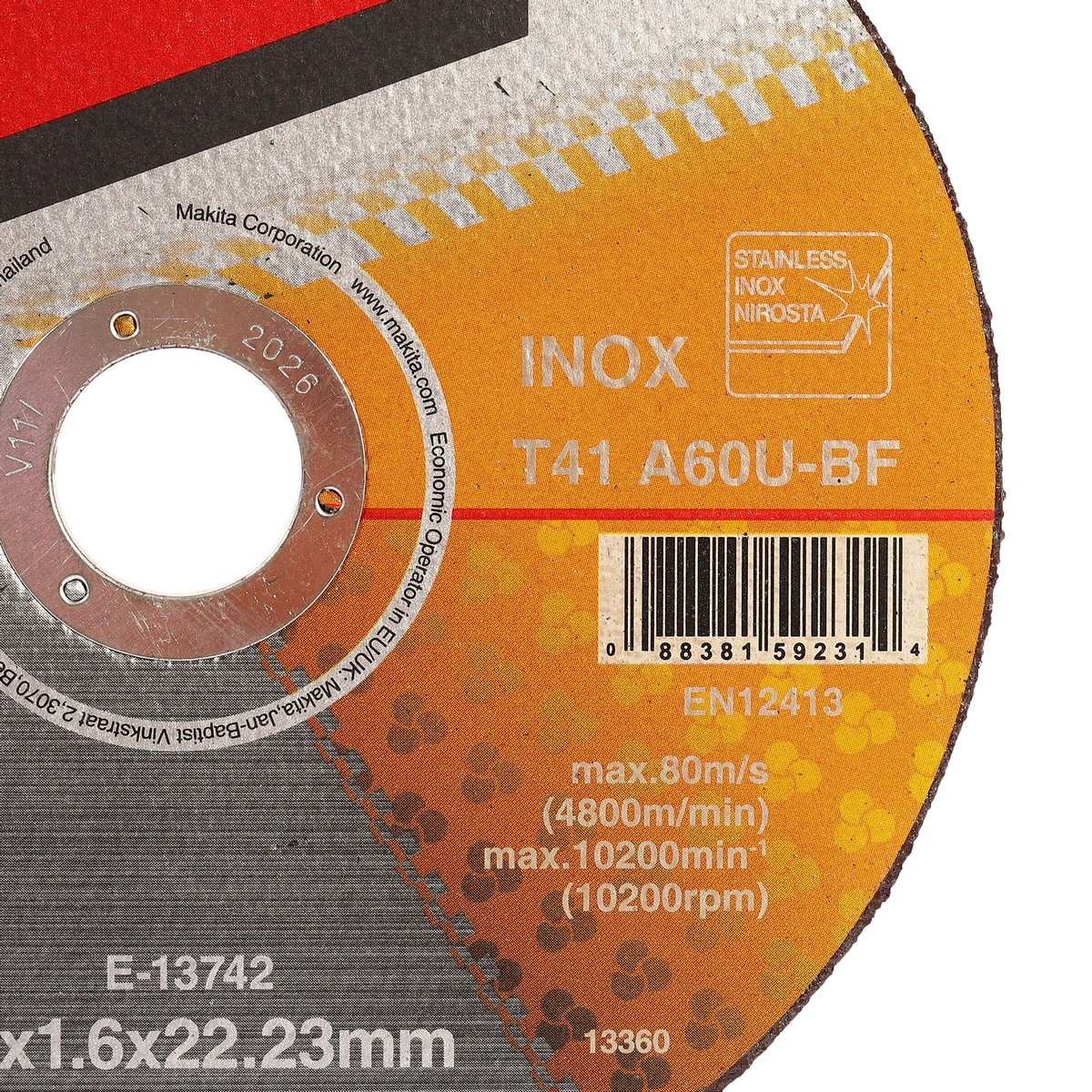 MAKITA E-13742 ใบตัดไฟเบอร์ 6"x1.6mm (เหล็ก/สแตนเลส) 50ใบ/แพ็ค