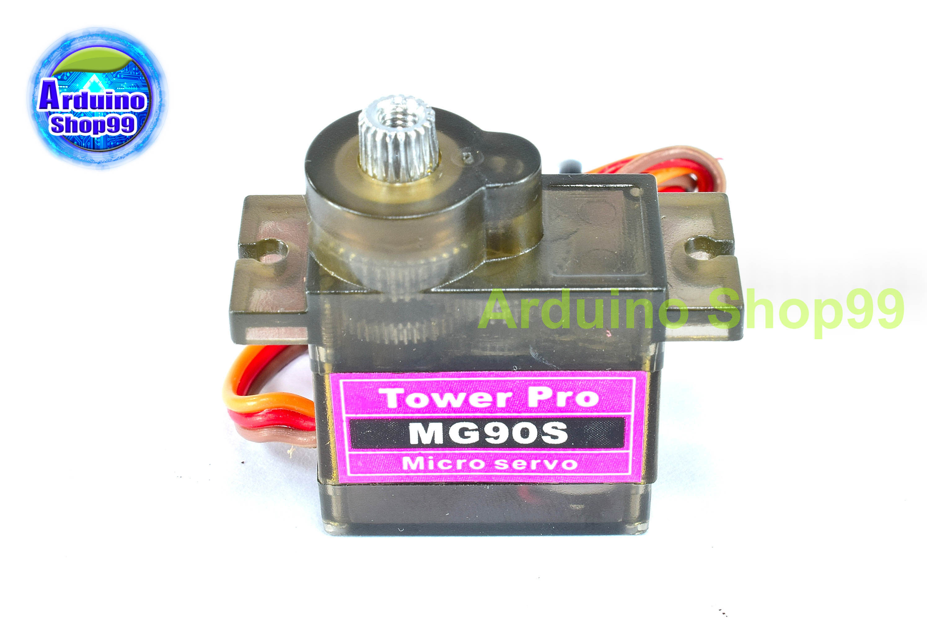 เซอร์โว Tower pro MG90S หมุนได้ 360 องศา กลับหน้า-หลังได้ คล้ายมอเตอร์ แรงบิด 2 kg/cm (4.8V) เฟืองโลหะ
