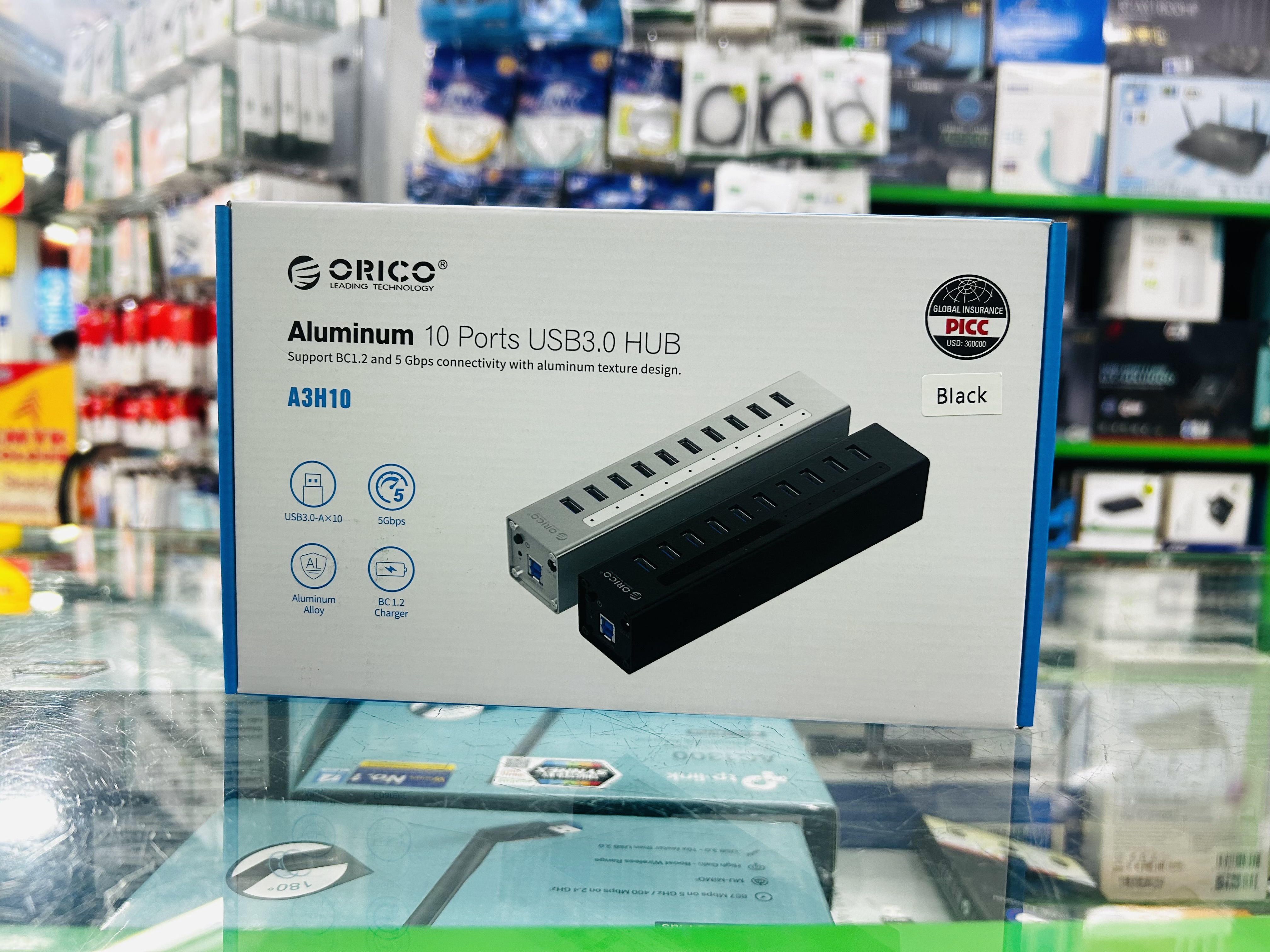 Orico-A3H10-V2-US-BK-BP 10 Port USB3.0 HUB Aluminum