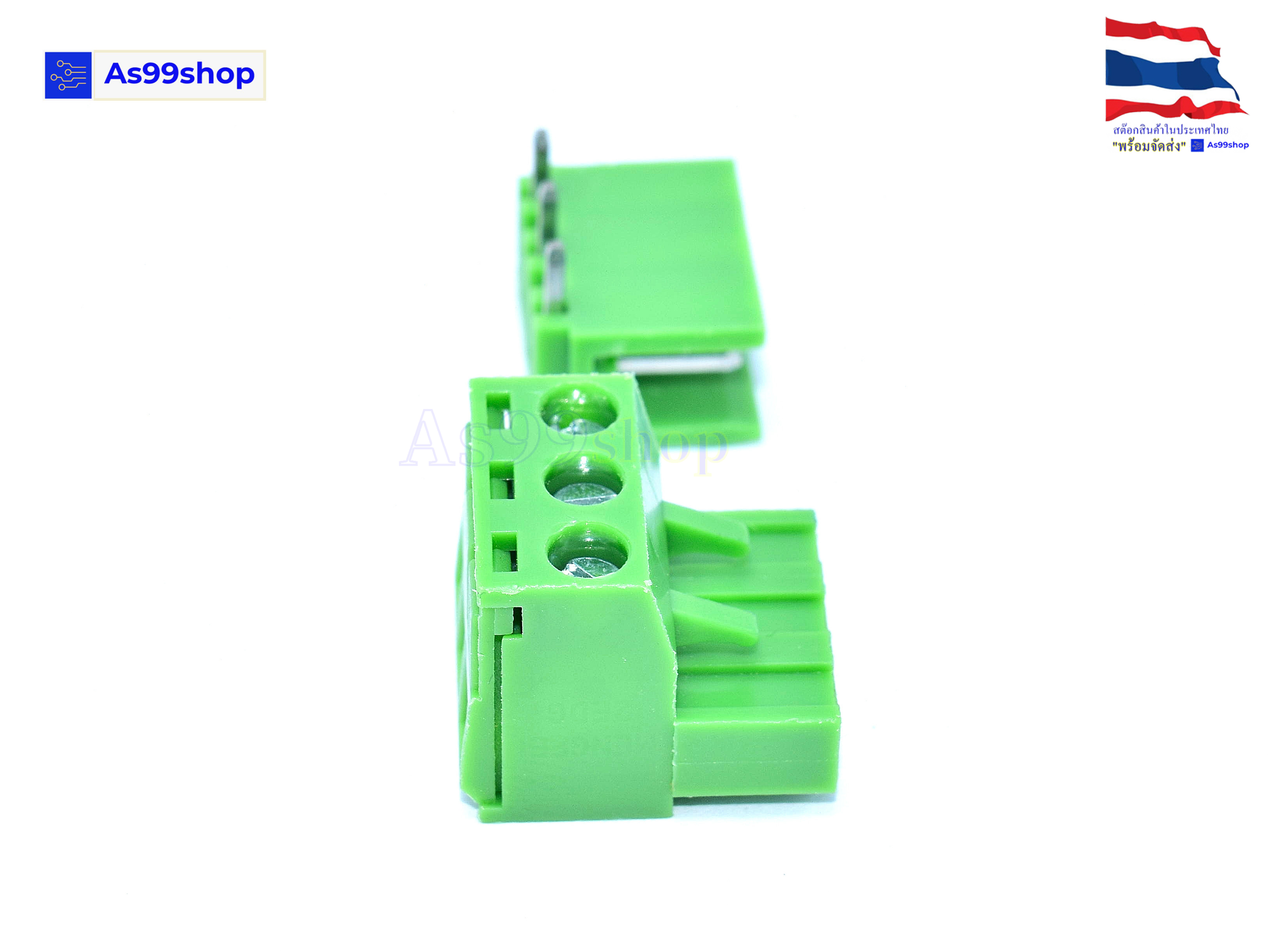 Terminal Block PCB connector 3P / 2EDGK 5.08mm plug-in ( 1 ชุด ผู้ขา งอ90+เมีย )